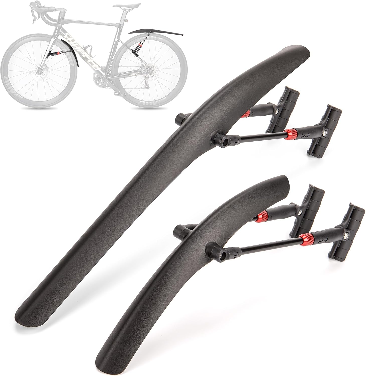 Detalle de Kadacha Fahrrad-Schutzblech-Set universal (24–29 Zoll) – schneller An- und Abbau