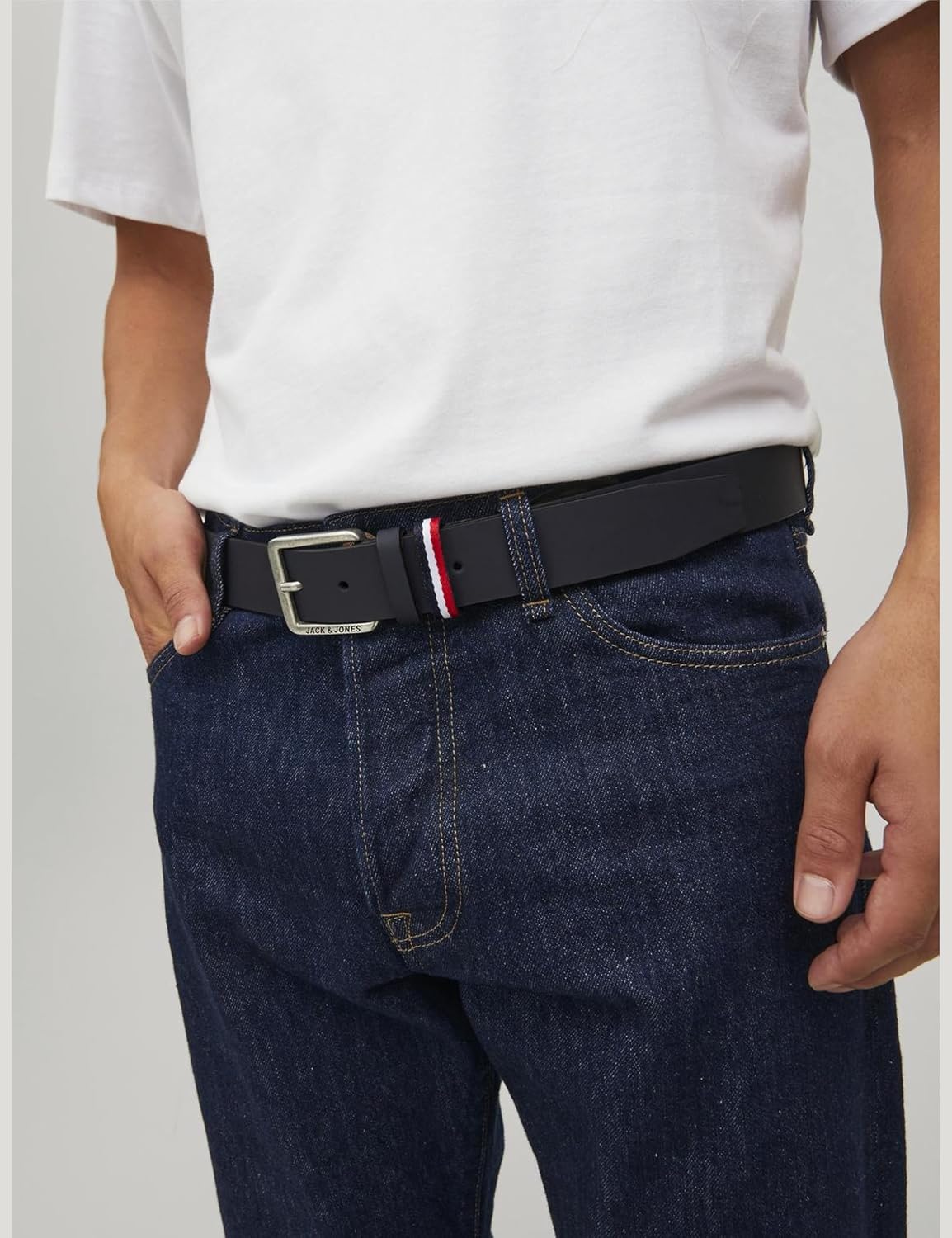 Detalle 2 de JACK & JONES ceinture en cuir à boucle ajustable
