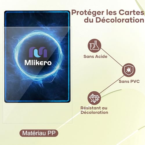 Detalle de Mlikero 1000 Sleeves Carte Souple – Protège-cartes 66 × 91 mm, polypropylène sans PVC