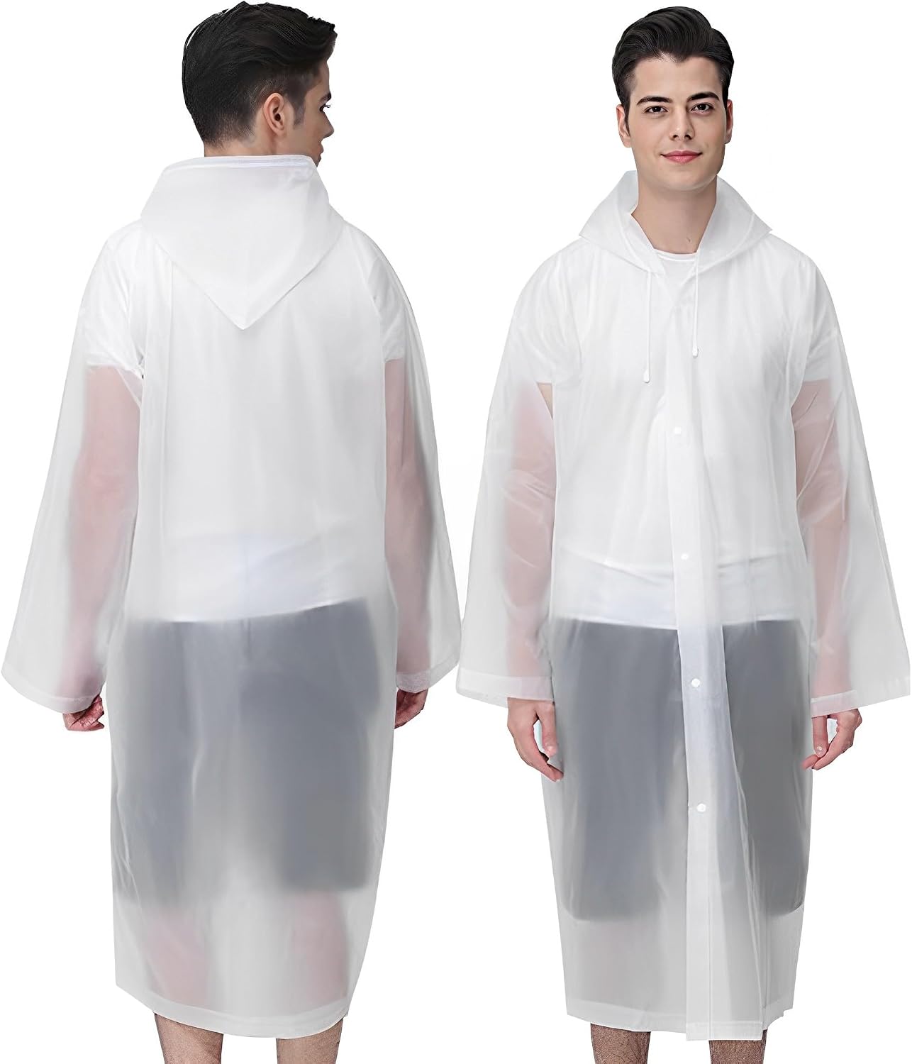 Thumbnail 3 de Cosowe 2-Pack Adults Rain Poncho with Hood — Reusable EVA Rainwear, Lightweight & Packable