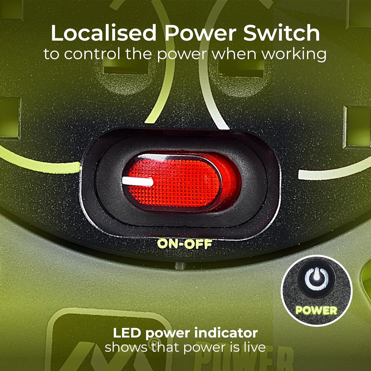 Thumbnail 3 de Masterplug Pro-XT 25m Four Socket Open Cable Reel Extension Lead with Winding Handle (Green)