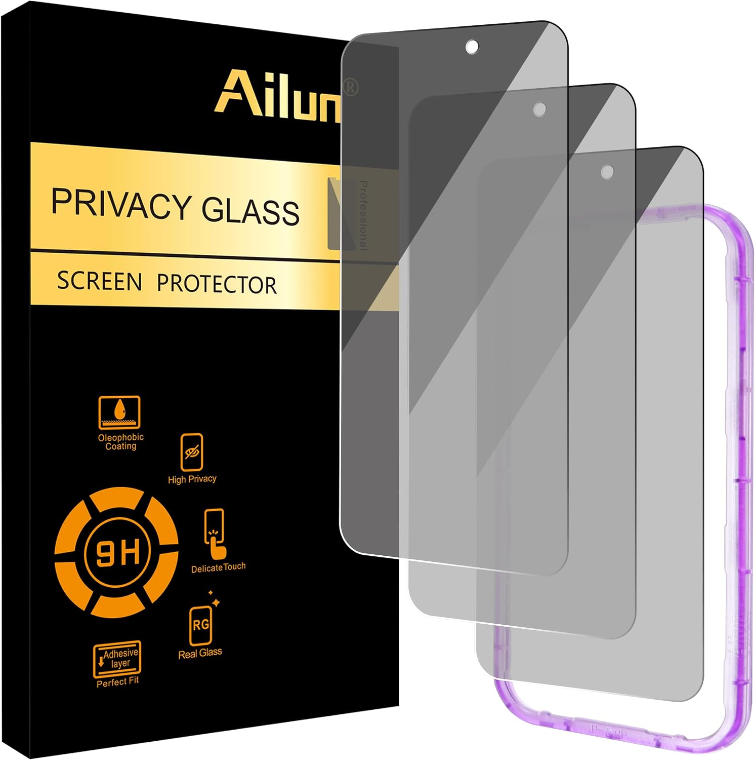 Detalle de Ailun iPhone 17 Pro Max privacy glass