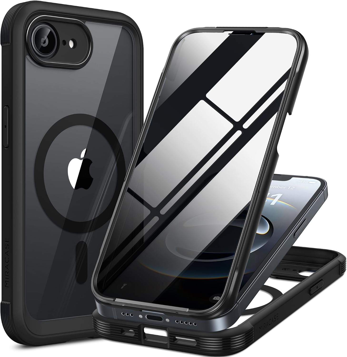 Detalle de Miracase iPhone 17e/16e Case with Built-in Privacy Screen Protector, MagSafe Ready