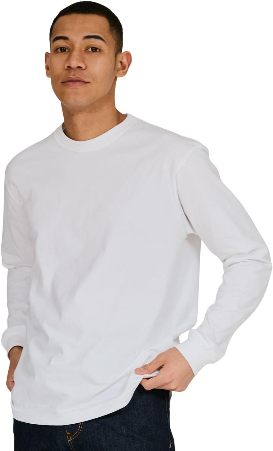 Detalle de Hanes BEEFY-T H5186-2 メンズ長袖Tシャツ 2枚組・綿100%・ヘビーウェイト