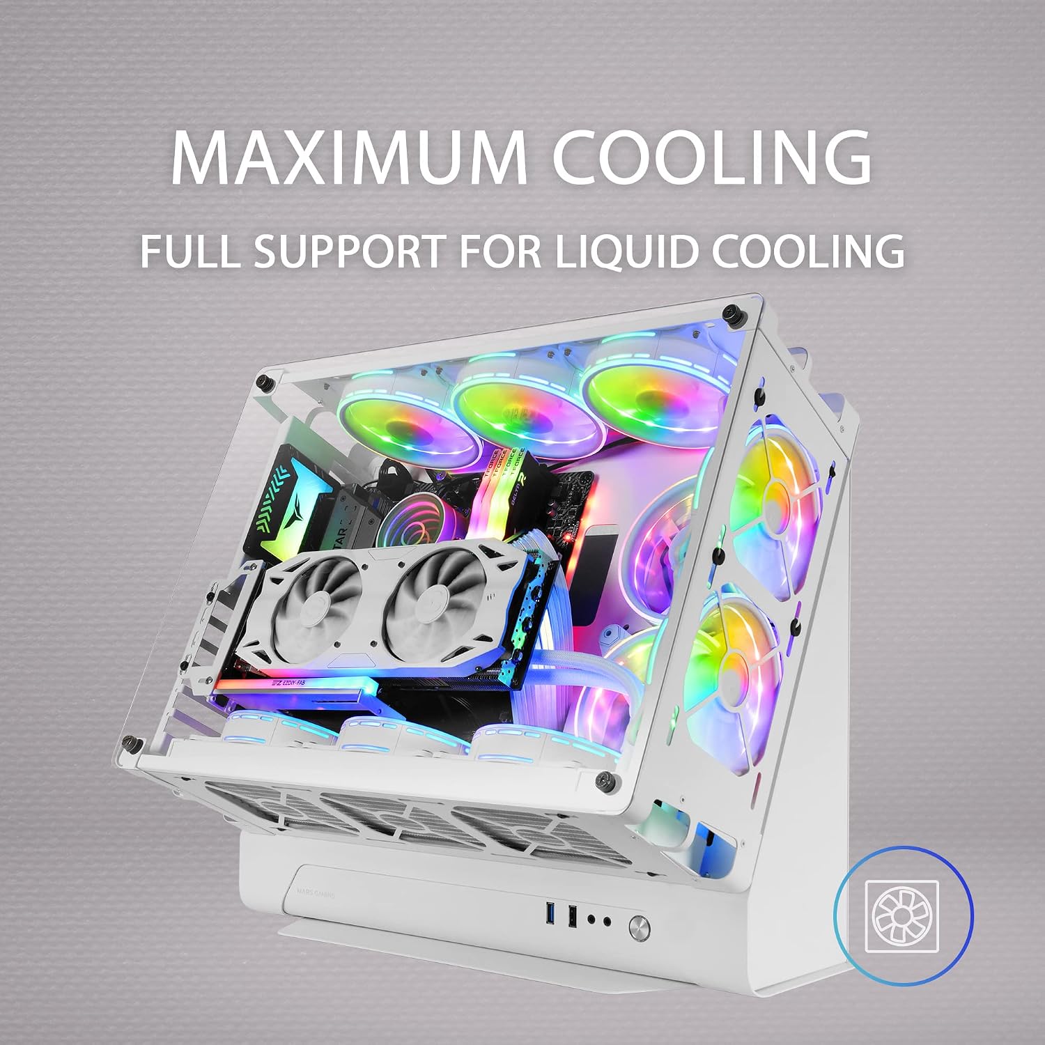 Detalle 2 de MARS GAMING MCB Case ATX XL modulabile Bianco
