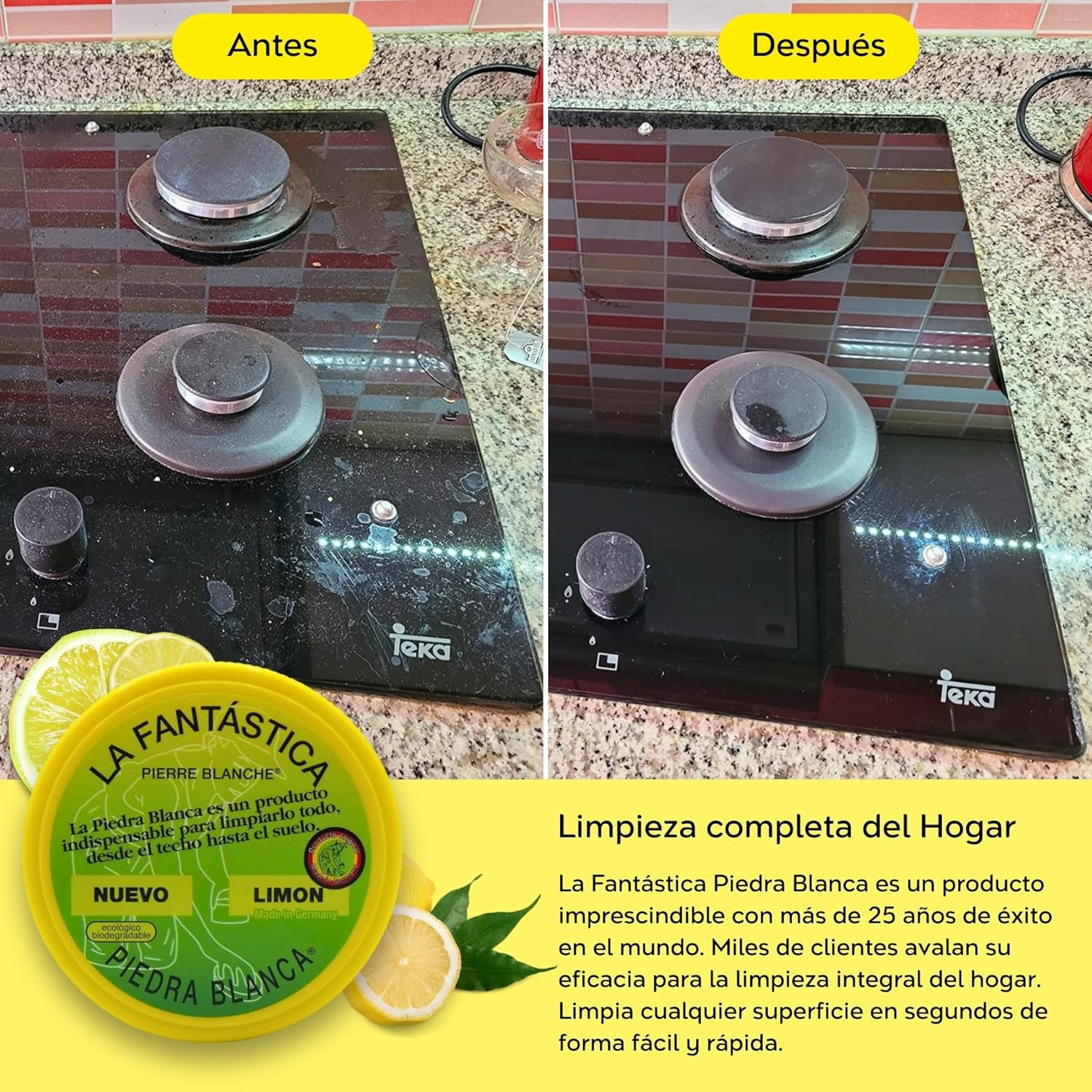 Thumbnail 1 de La Fantástica Piedra Blanca (600 g) | Arcilla Limpieza + Esponja🧽