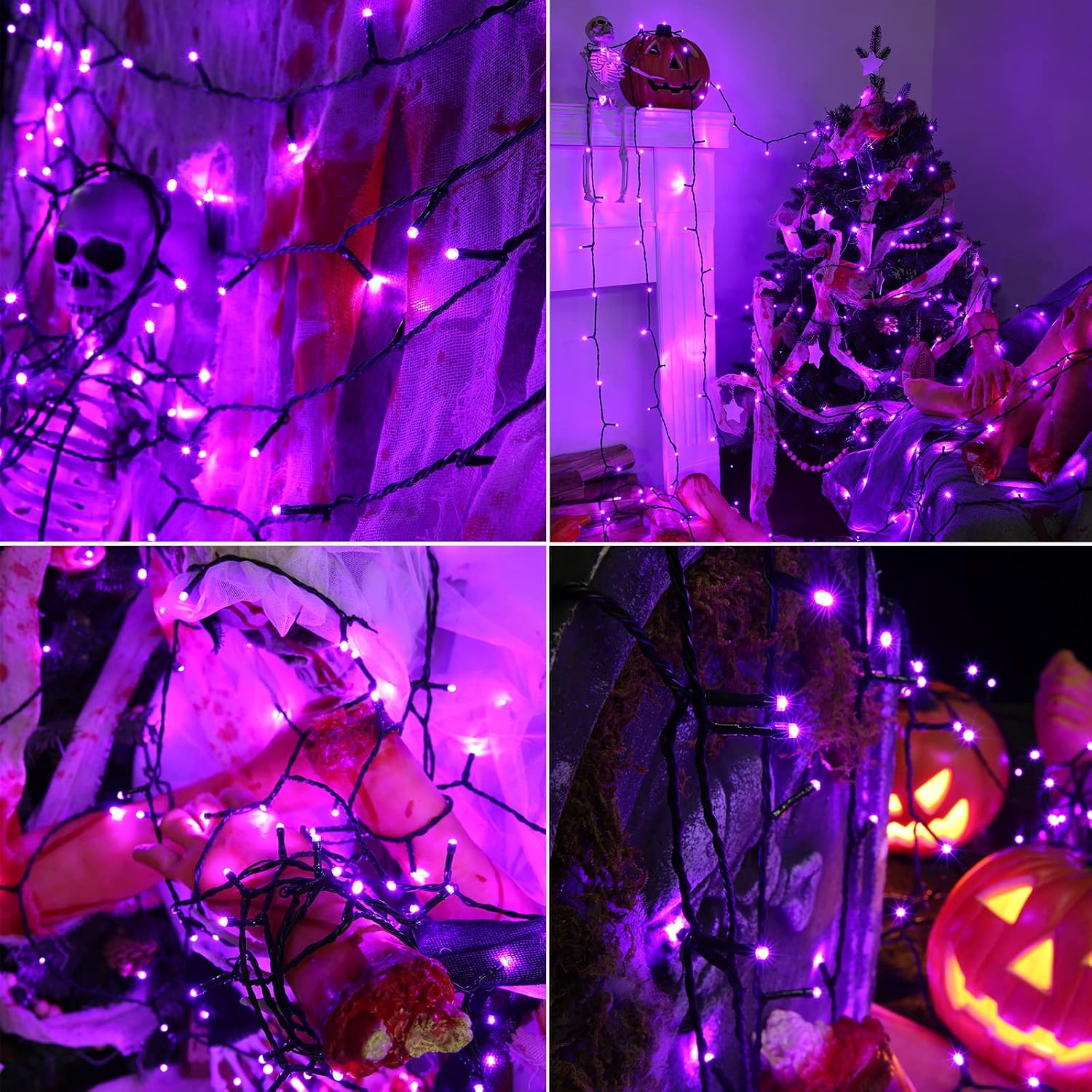 Detalle de Purple Halloween String Lights, 114 ft