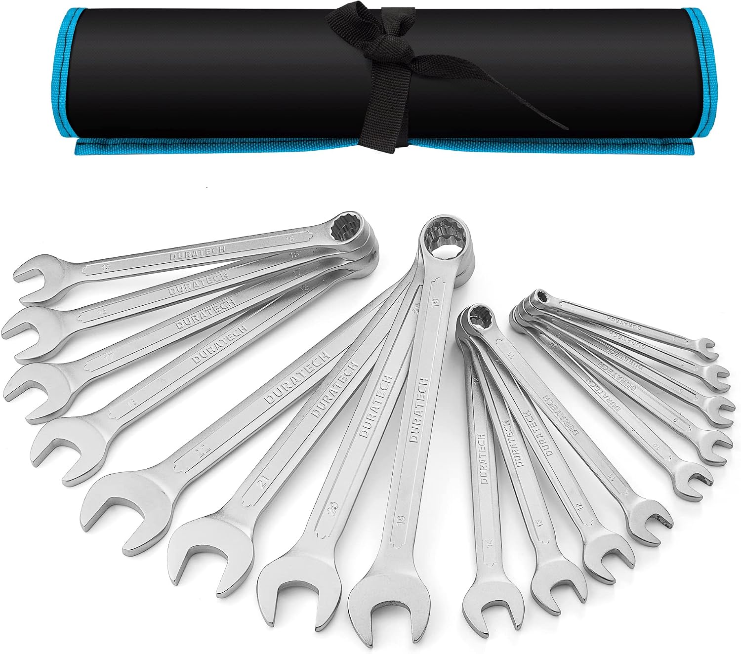 Detalle de DURATECH DTCW17M – 17 kluczy płasko-oczkowych 6–22 mm, stal Cr-V