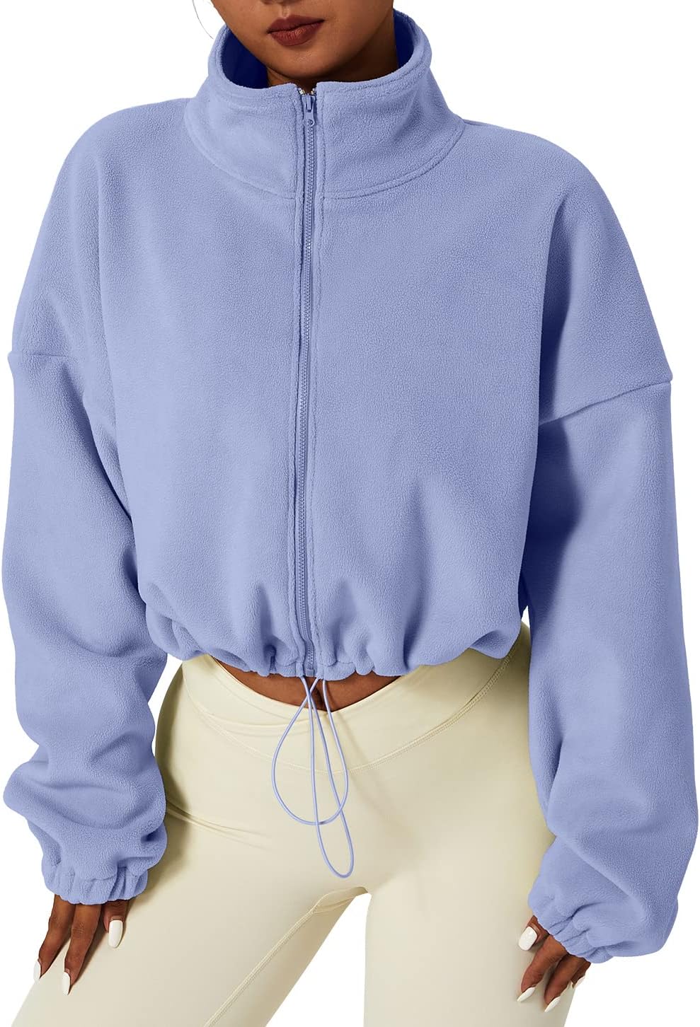 Thumbnail 5 de QINSEN Women's Fleece Crop Jacket Warm Sherpa Coat