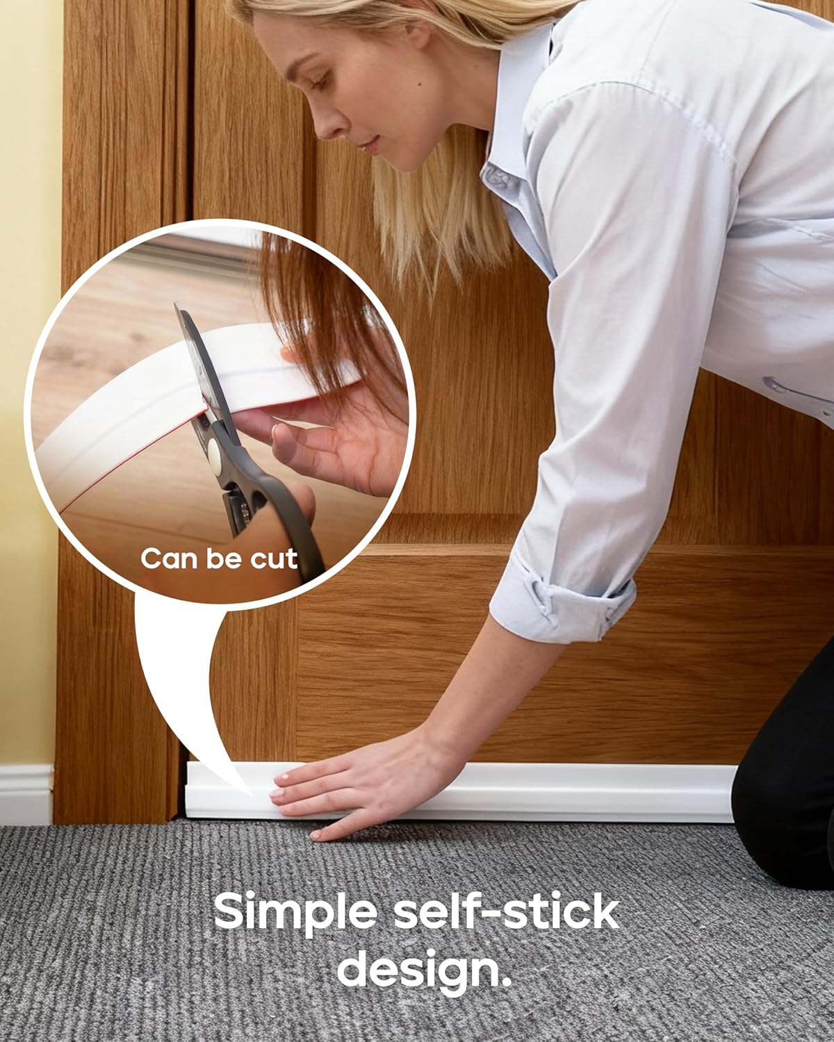 Thumbnail 4 de HNNHOME Draft Excluder for Doors (Self-Adhesive) – 1-metre White strip for bottom gaps