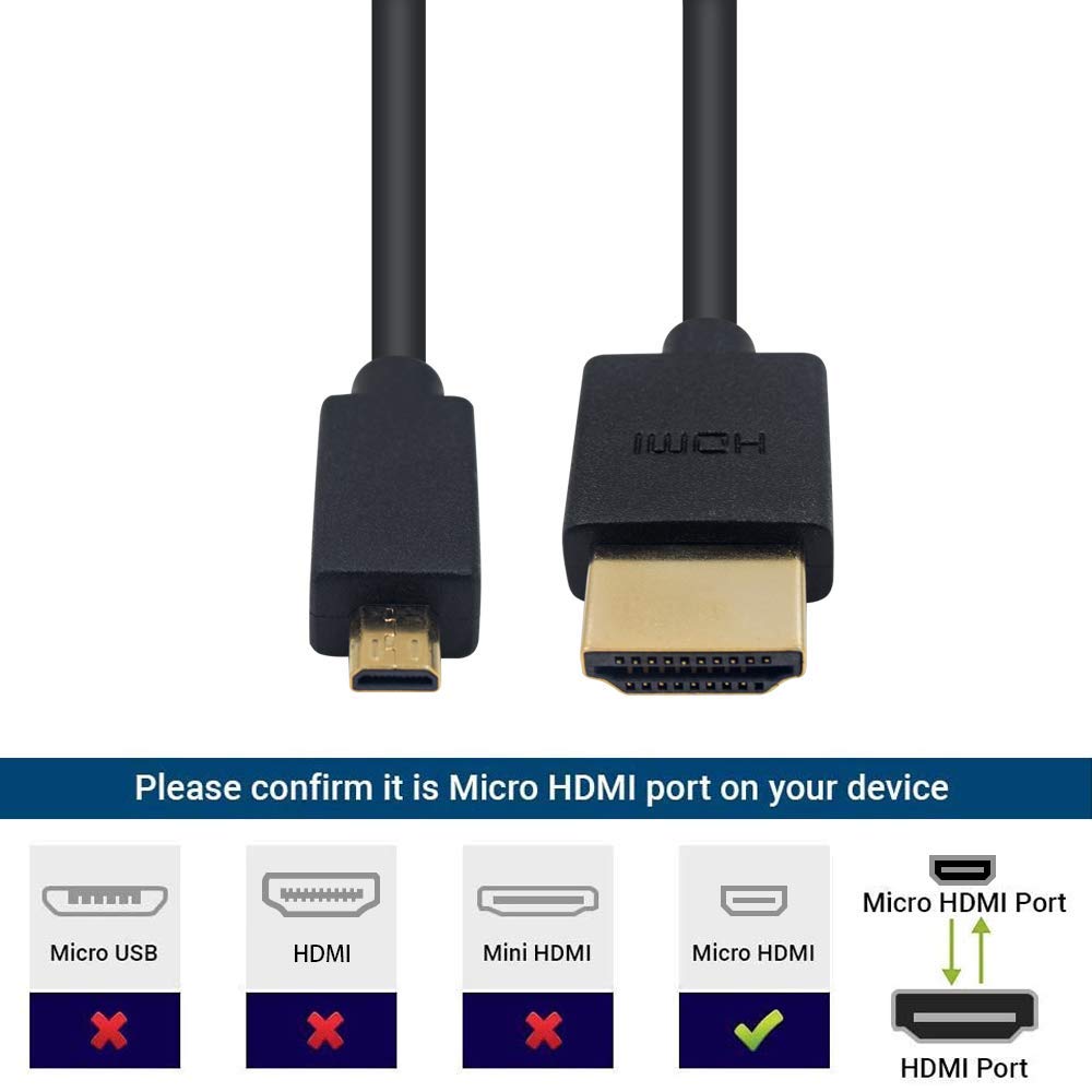 Thumbnail 6 de Duttek HDMI to Micro HDMI Cable — Ultra Slim, Flexible 60cm Micro HDMI to HDMI Lead