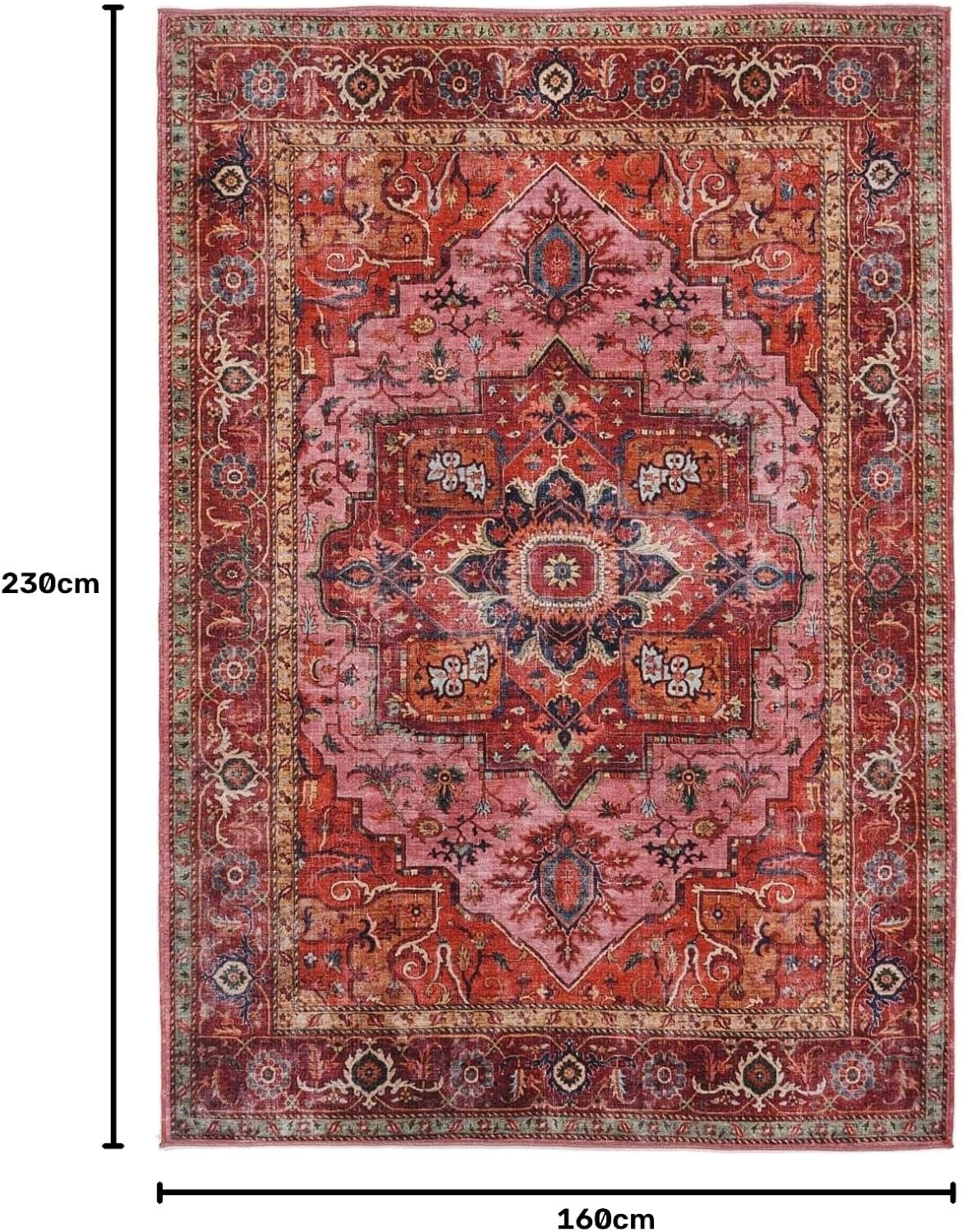 Detalle 2 de RugVista Georgia Oriental tapijt 160 x 230 cm, rood/roze en laagpolig