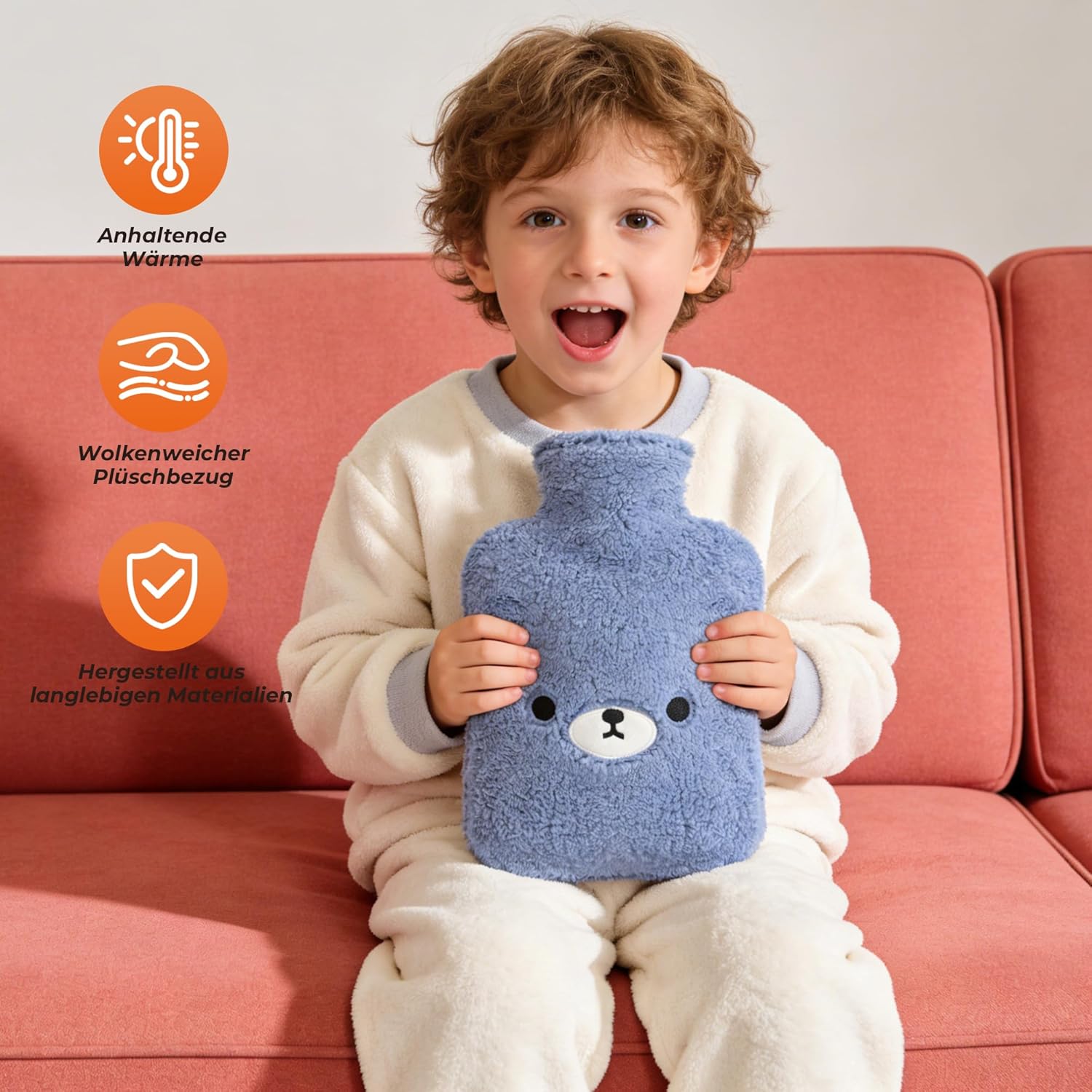 Thumbnail 2 de samply Wärmflasche 2 L Dunkelblauer Bär