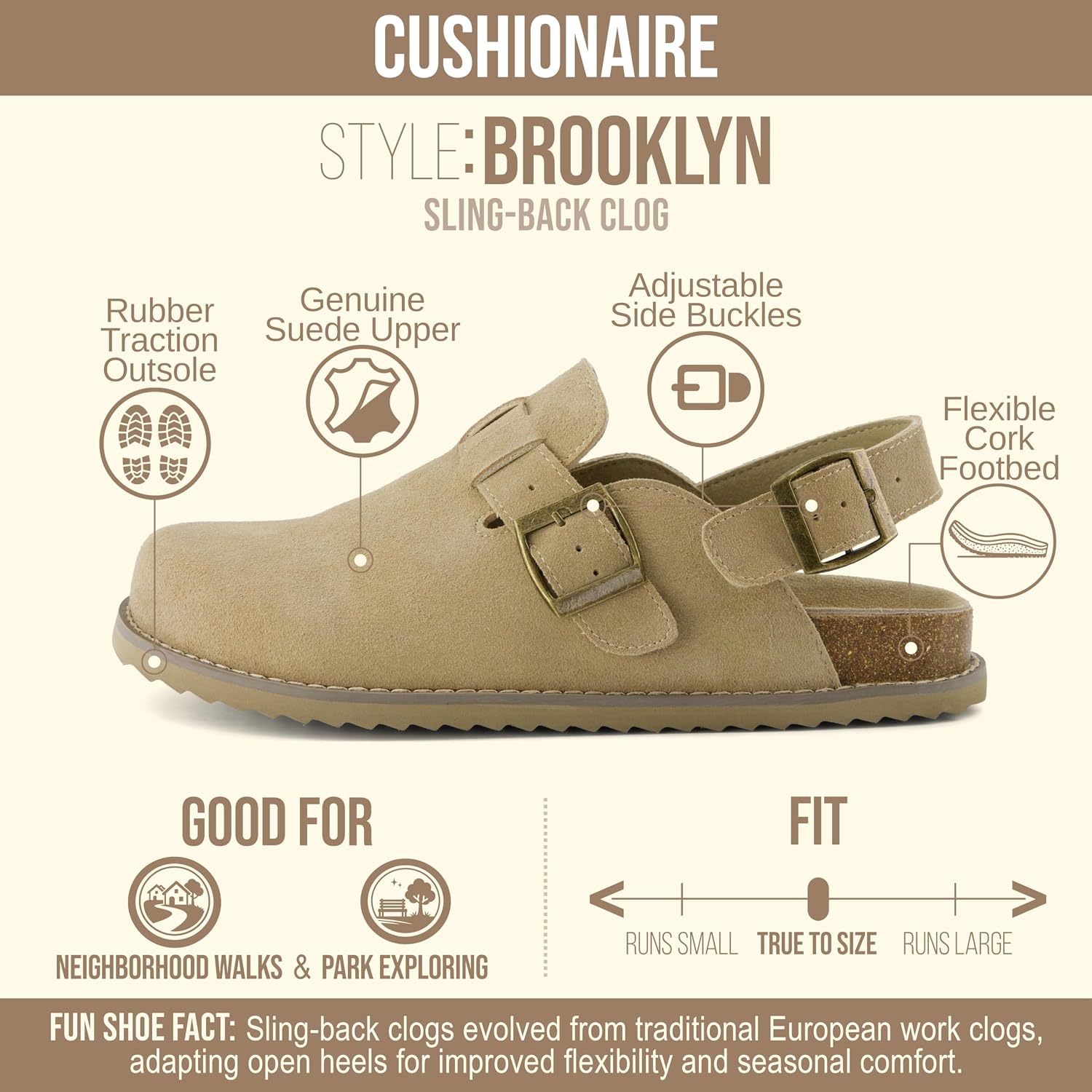 Thumbnail 2 de CUSHIONAIRE Brooklyn Suede Women’s Slides with Adjustable Buckles