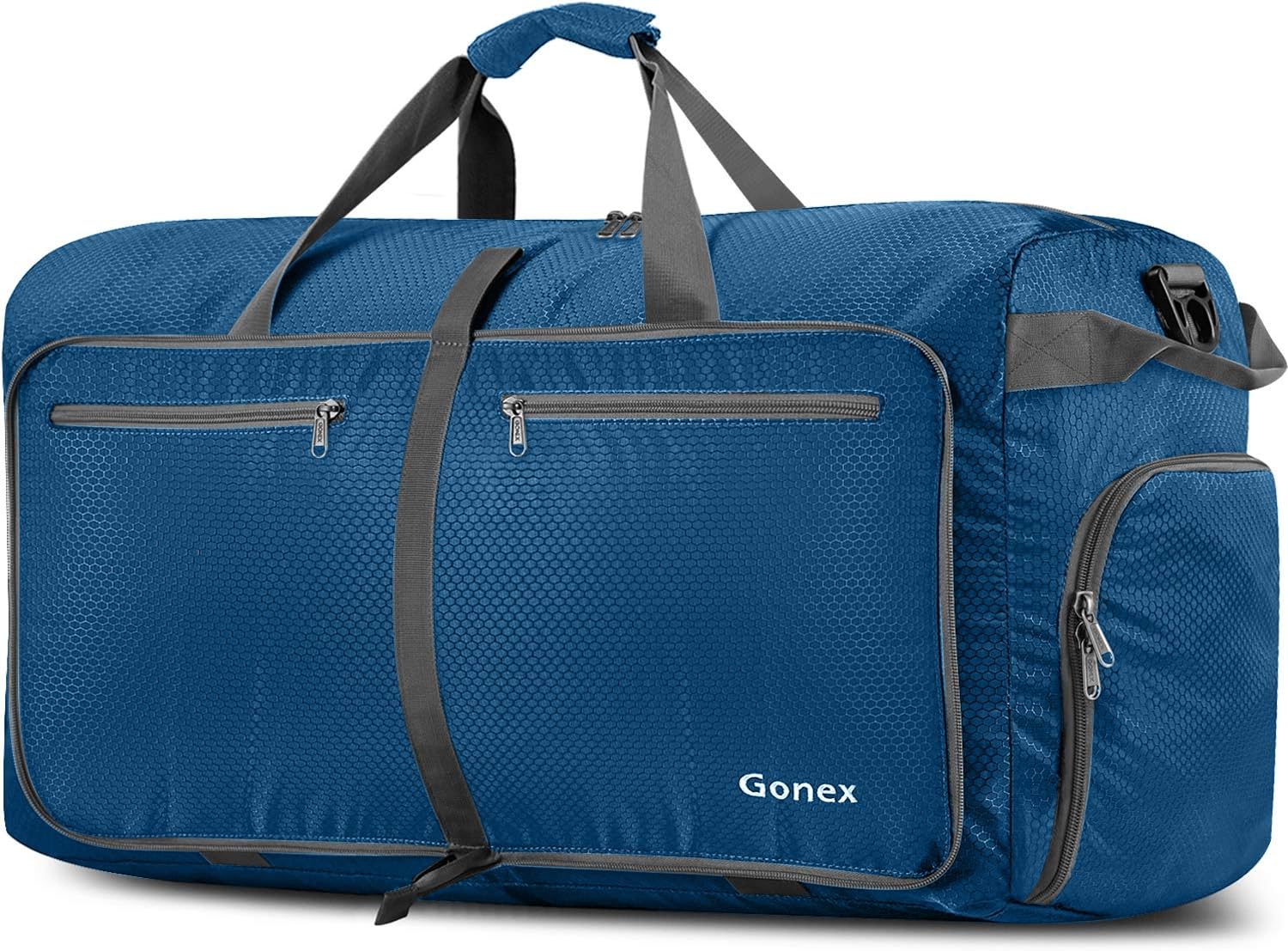 Detalle de Gonex 150L Large Foldable Travel Duffle Bag with Shoes Compartment – Deep Blue