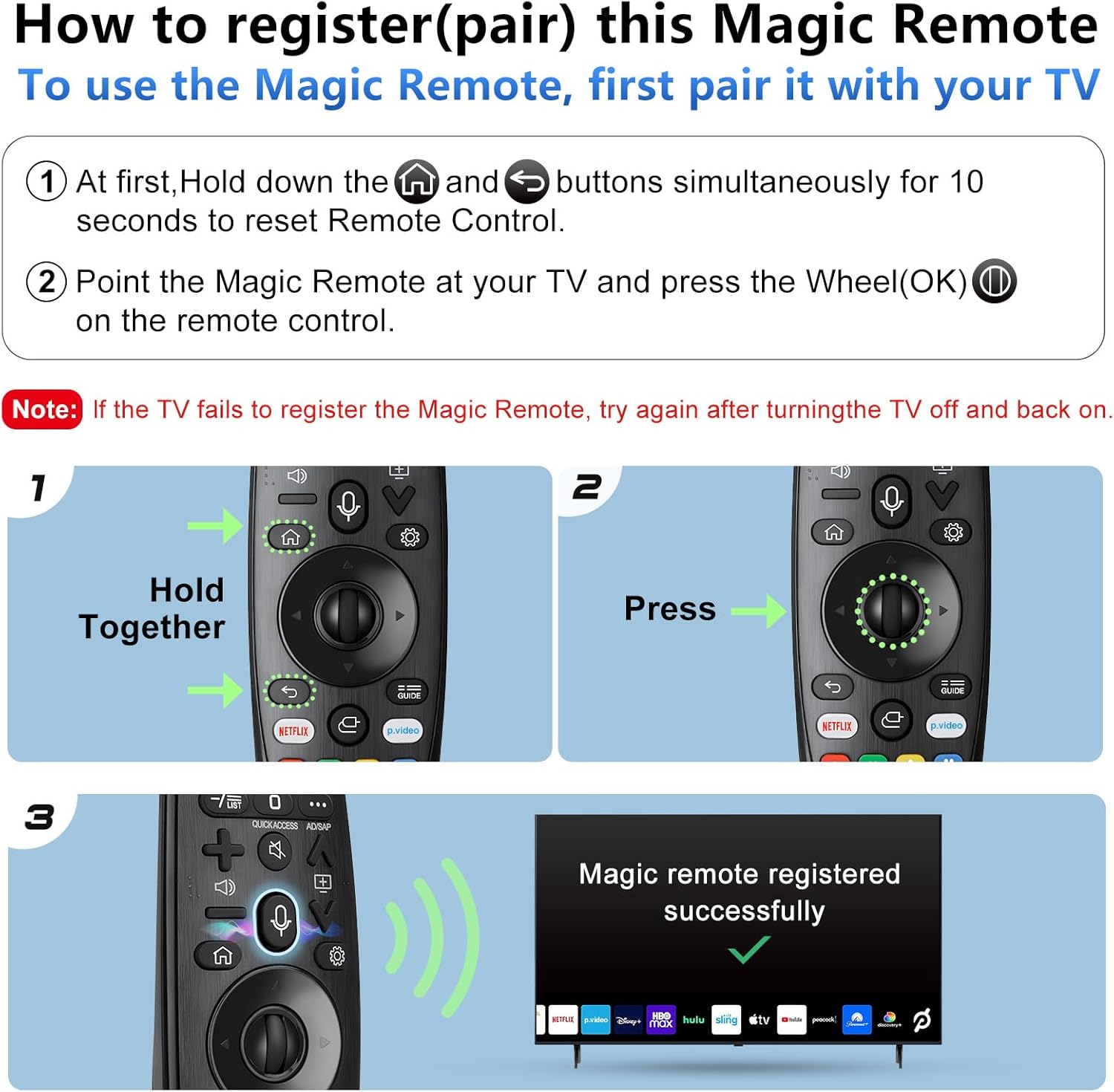Detalle de Voice Magic Remote for LG TV: Replacement with Battery and Voice/Pointer Function