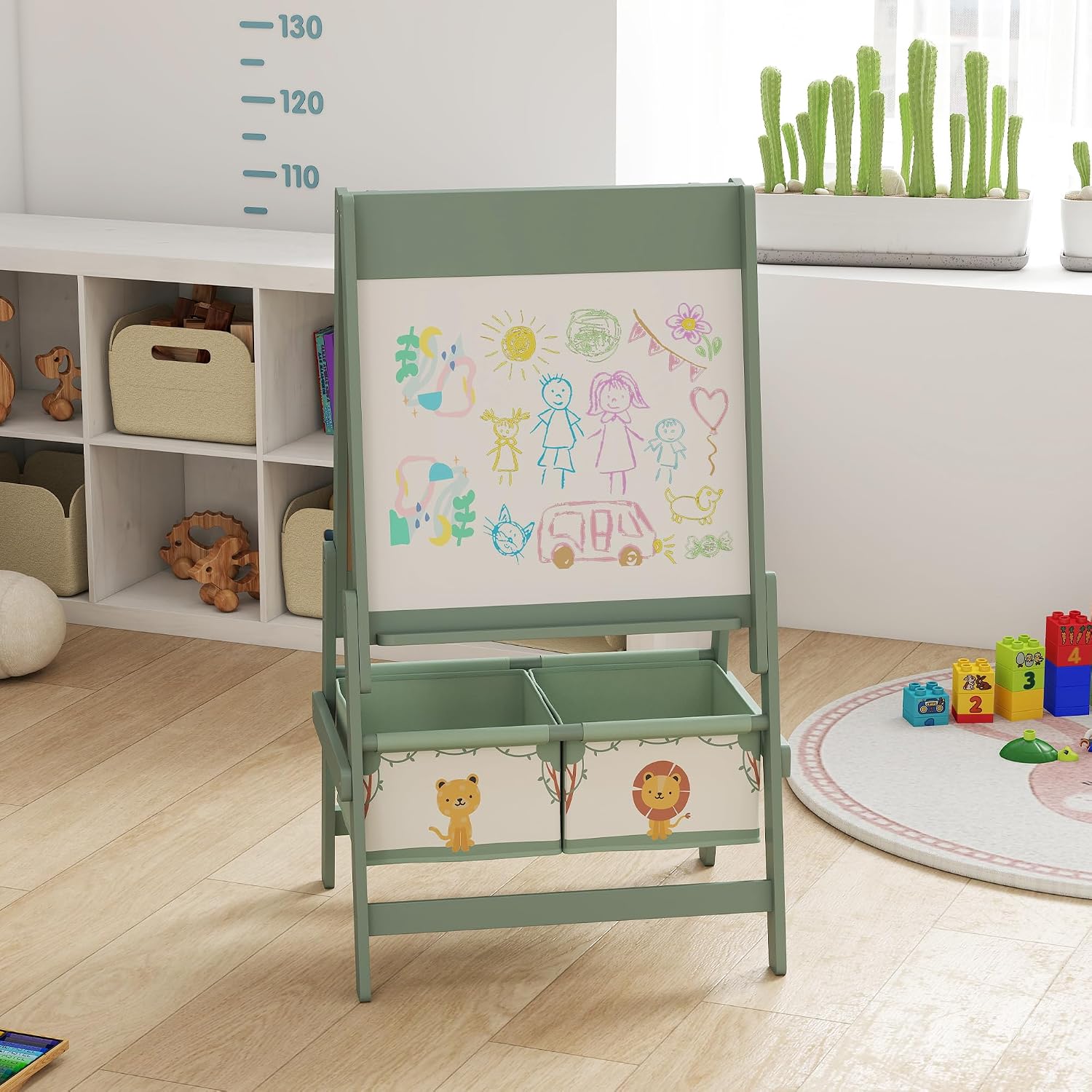 Detalle 2 de AIYAPLAY 3B0-017V80GN kinderezel, 3-in-1 met krijtbord en whiteboard