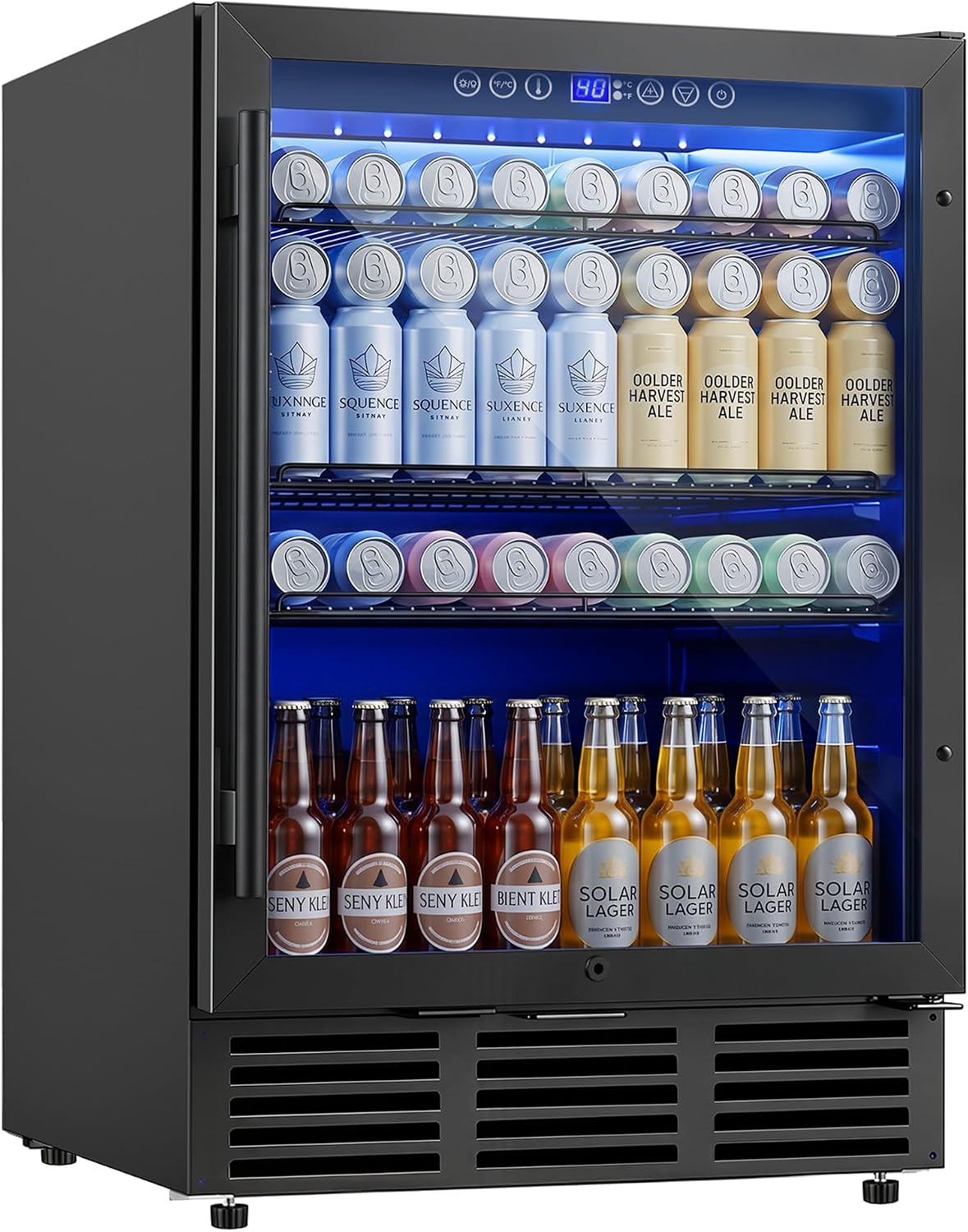 Detalle de ICEVIVAL BRU-04 24-Inch Beverage Refrigerator, 180-Can, Glass Door