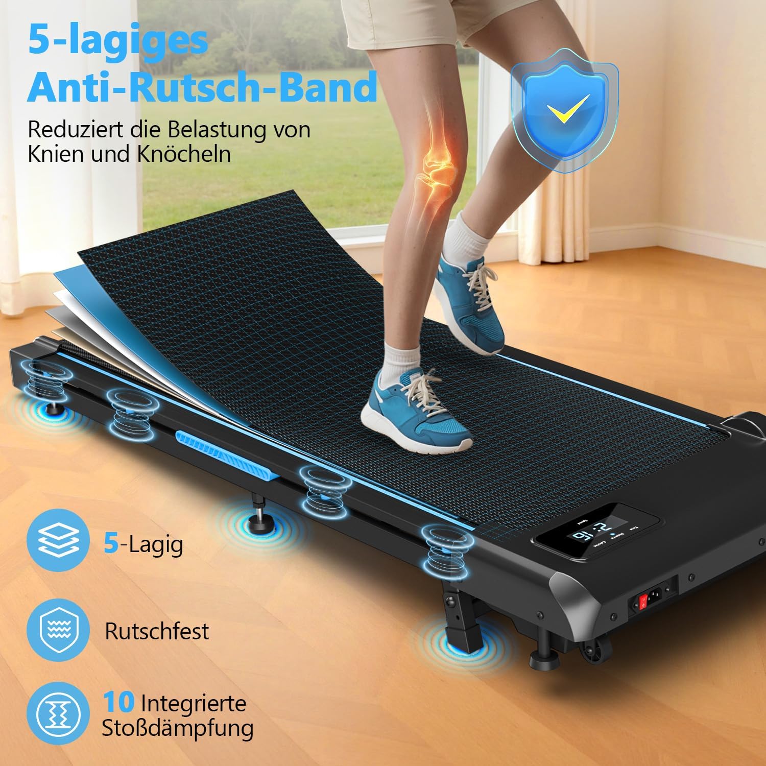 Thumbnail 3 de Walking Pad Laufband für zuhause 1-10 km/h