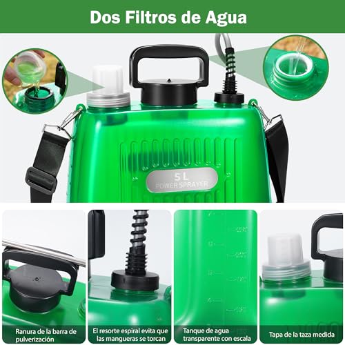 Detalle 1 de DOUBFIVSY 5L Pulverizador Eléctrico 🌱