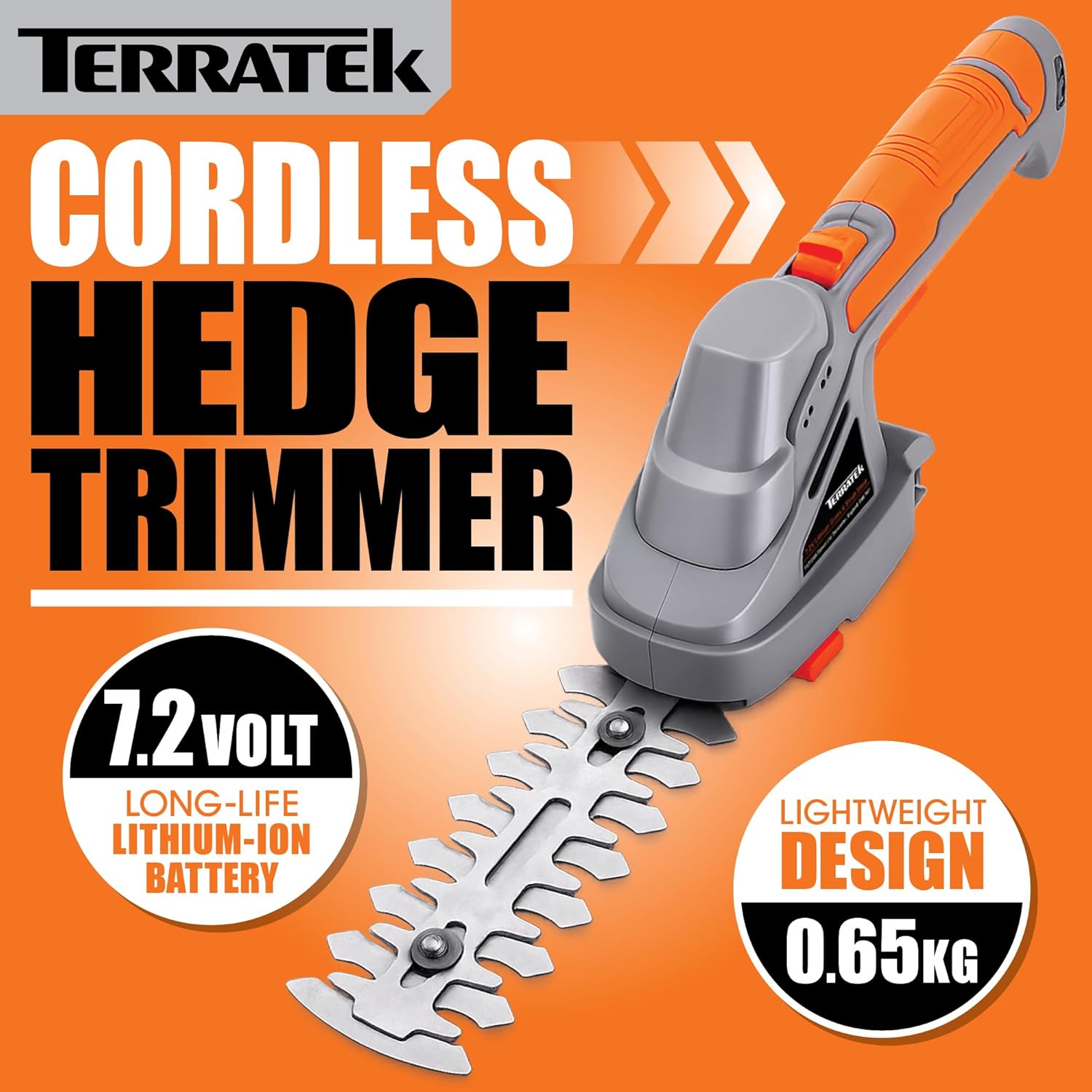 Detalle 2 de Terratek 2 IN 1 7.2V Cordless Hedge Trimmer