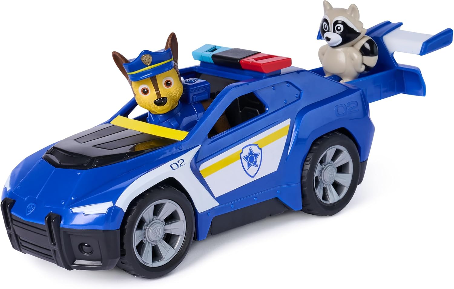 Detalle de Paw Patrol Pat Patrouille – Véhicule figurine Chase Search & Rescue Mission (voiture enfant à propulser)