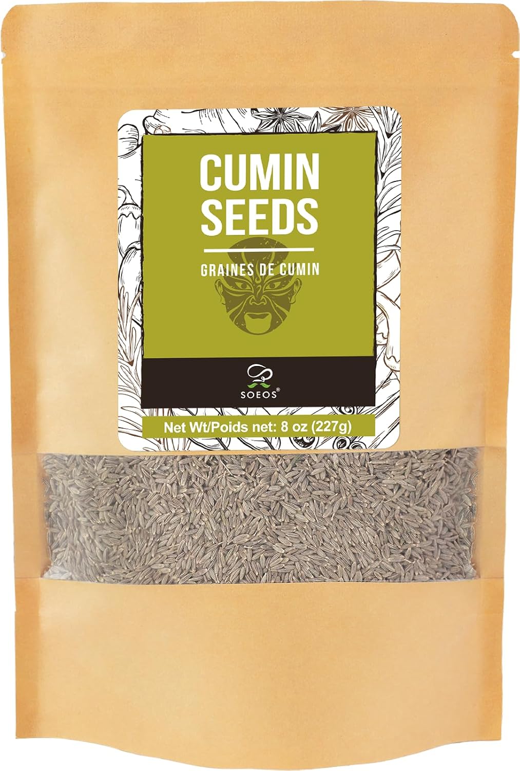 Detalle de Soeos Cumin Seeds, 8 oz (227g), Resealable Bag