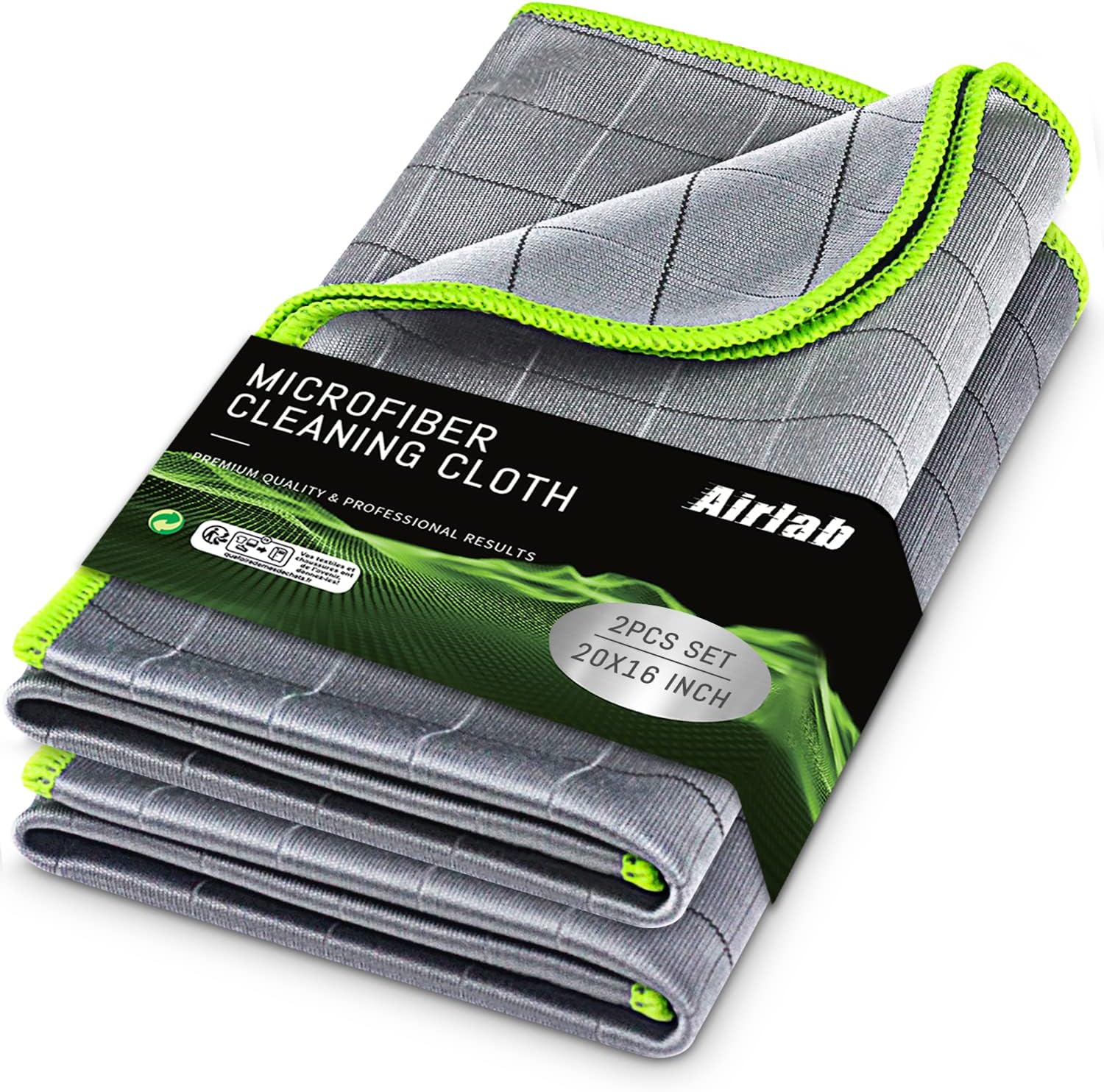 Airlab FG3S4-1A – ściereczki z mikrofibry 400 g/m², 50 × 40 cm, 2 szt.