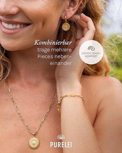Detalle de Purelei Waina Ohrringe (Gold) – Damenohrringe aus Edelstahl, wasserfest