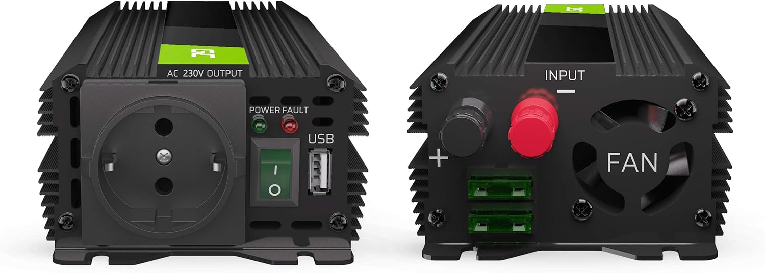 Thumbnail 5 de Green Cell PRO 500W/1000W 12V auf 230V Wechselrichter (modifizierte Sinuswelle) für Kfz, Wohnwagen & Solar