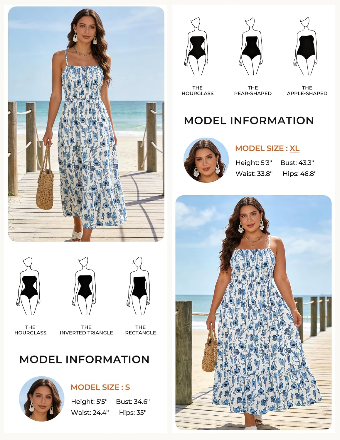 Thumbnail 5 de GRACE KARIN Smocked Floral Maxi Dress