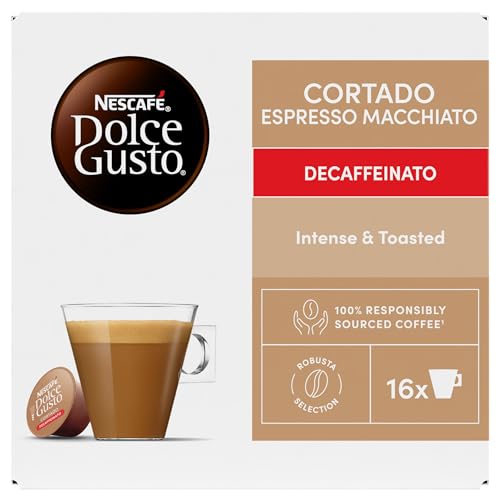 Thumbnail 11 de NESCAFÉ DOLCE GUSTO Cortado Espresso Macchiato Decaffeinato – 3 Confezioni da 16 Capsule (48 Capsule Compatibili Dolce Gusto)