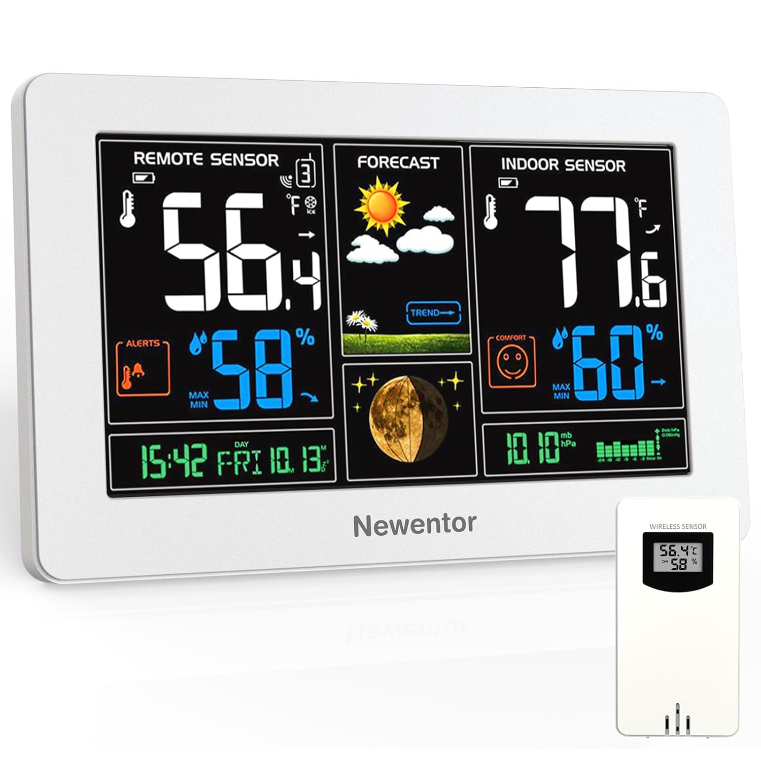 Thumbnail 5 de Newentor Weather Station Indoor Outdoor Thermometer