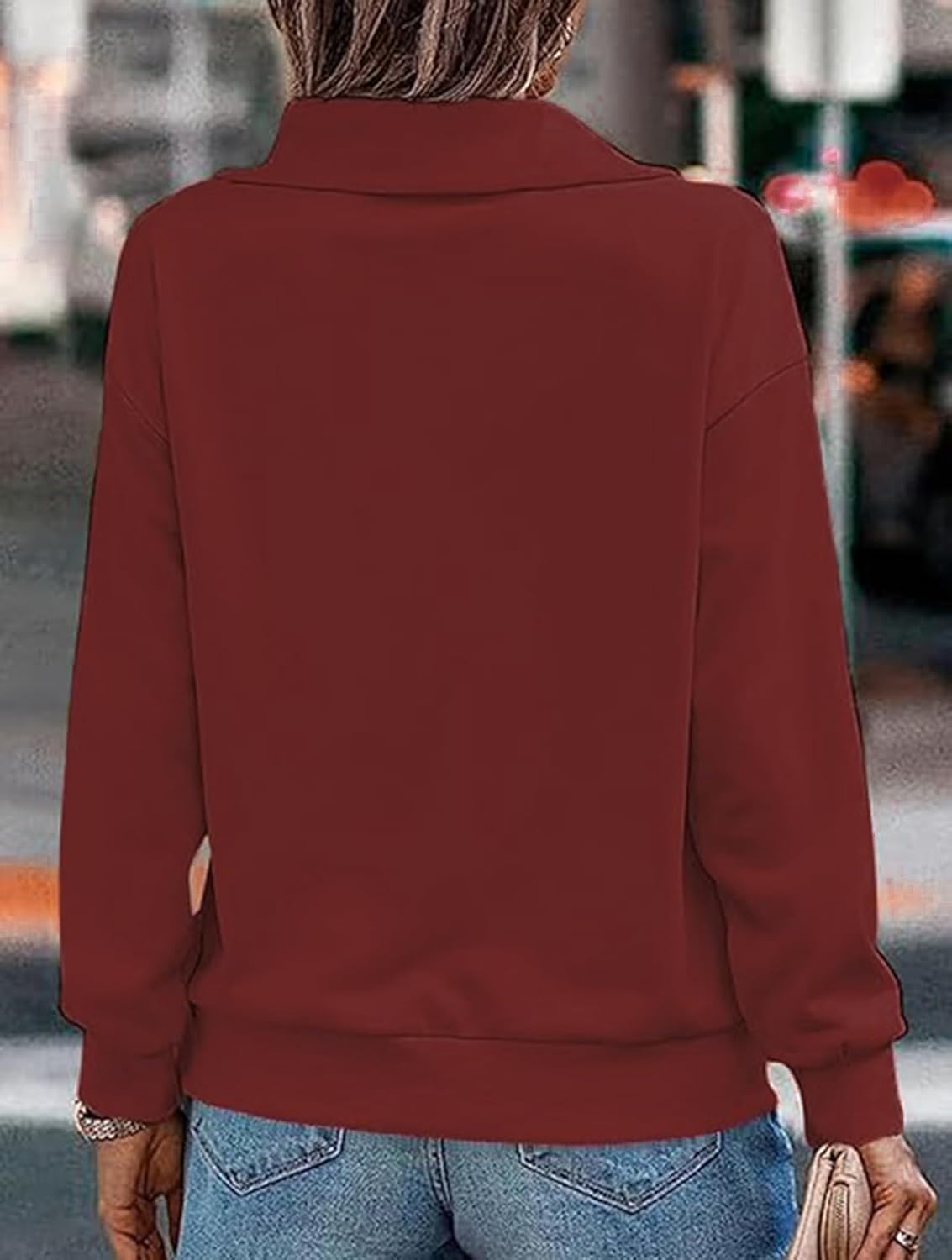 Detalle 2 de Cuptacc Pullover Damen Quarter Zip 1/4 Ausschnitt