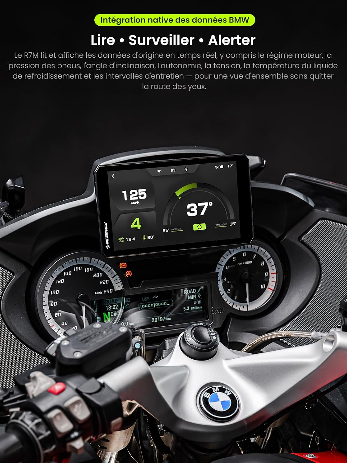 Thumbnail 3 de RiderNav R7M 7" CarPlay et Android Auto sans fil pour motos BMW (Nav Prep 5/6)