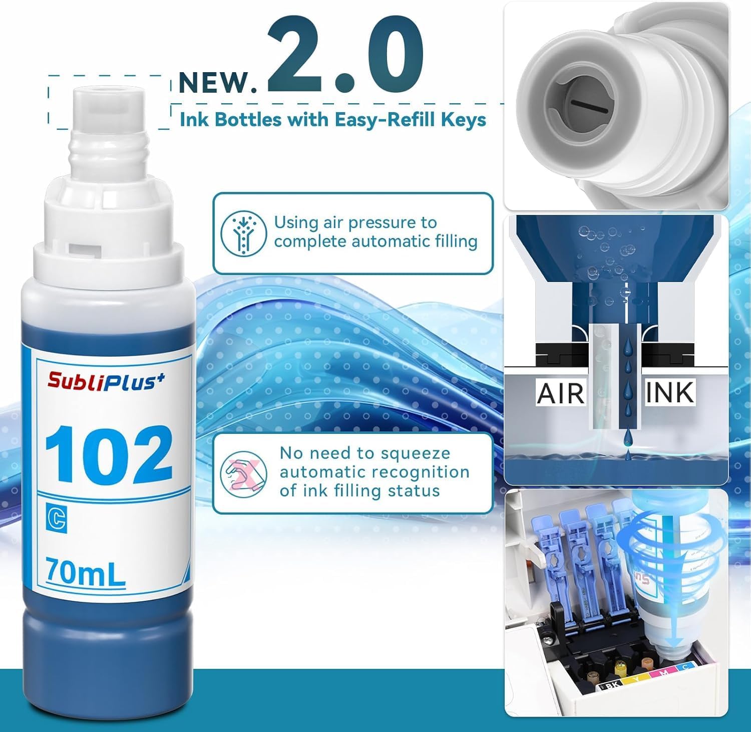 Thumbnail 2 de 102 Ink Refill Bottles Multipack for Epson Eco Tank Printers