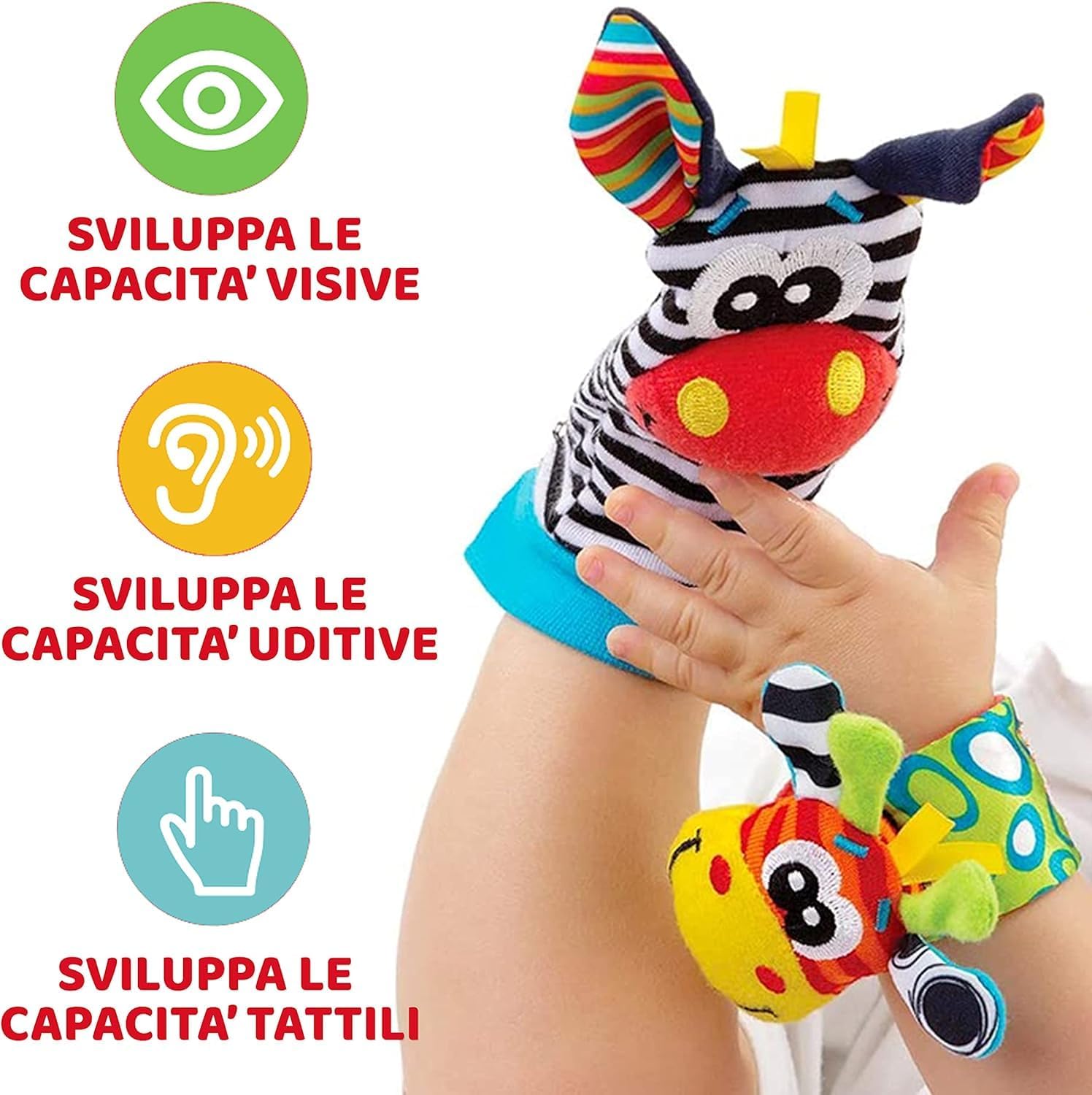 Thumbnail 2 de Sonaglini Sensoriali Montessori LUDAZON: Calzini e Polsini Sonori per Neonato 0–12 mesi