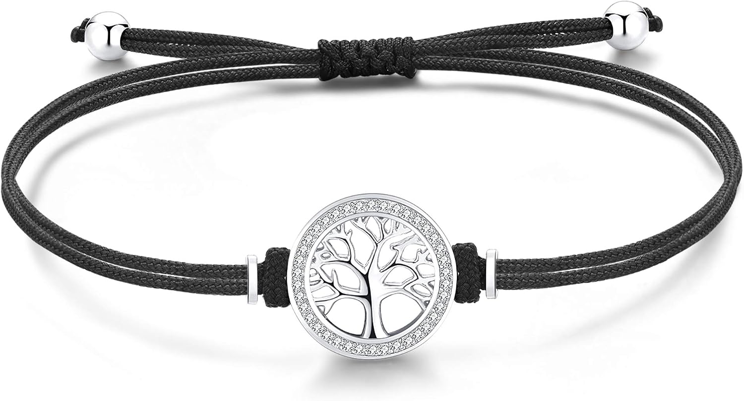 Detalle de Bracelet Arbre de Vie Jrêveinfini en argent 925 S pour femme, enfant, porte-bonheur – réglable