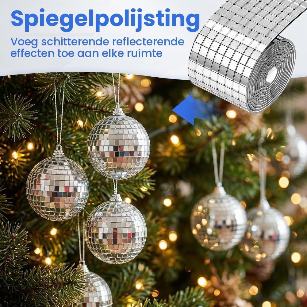 Detalle 2 de Aomig 5817924 spiegelmozaïektegels, zelfklevend, 5 × 5 mm