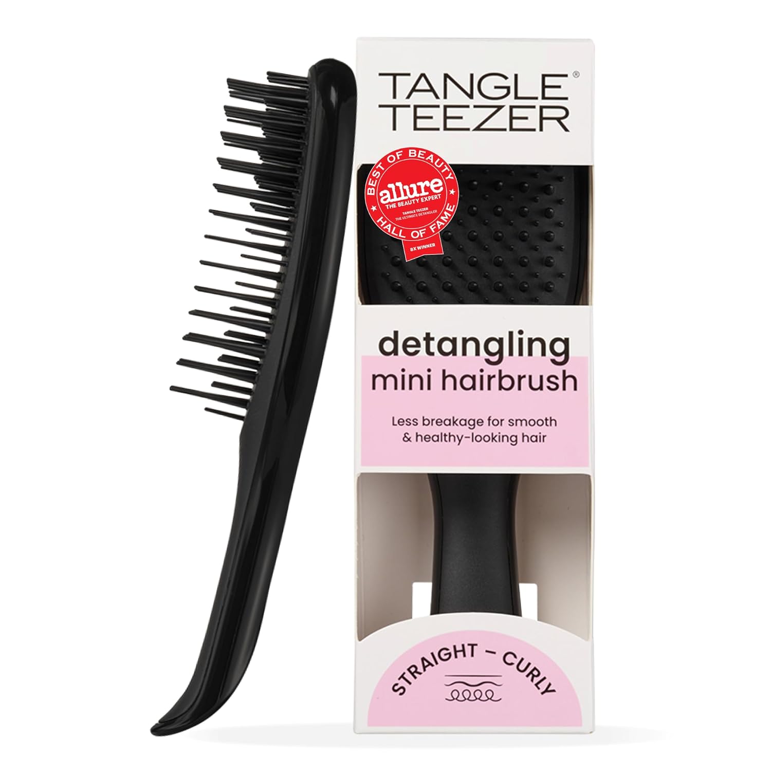 Detalle de Tangle Teezer Ultimate Detangler Klein – Entwirrbürste für nasses & trockenes Haar, ideal für Kinder & Reisen (Schwarz)