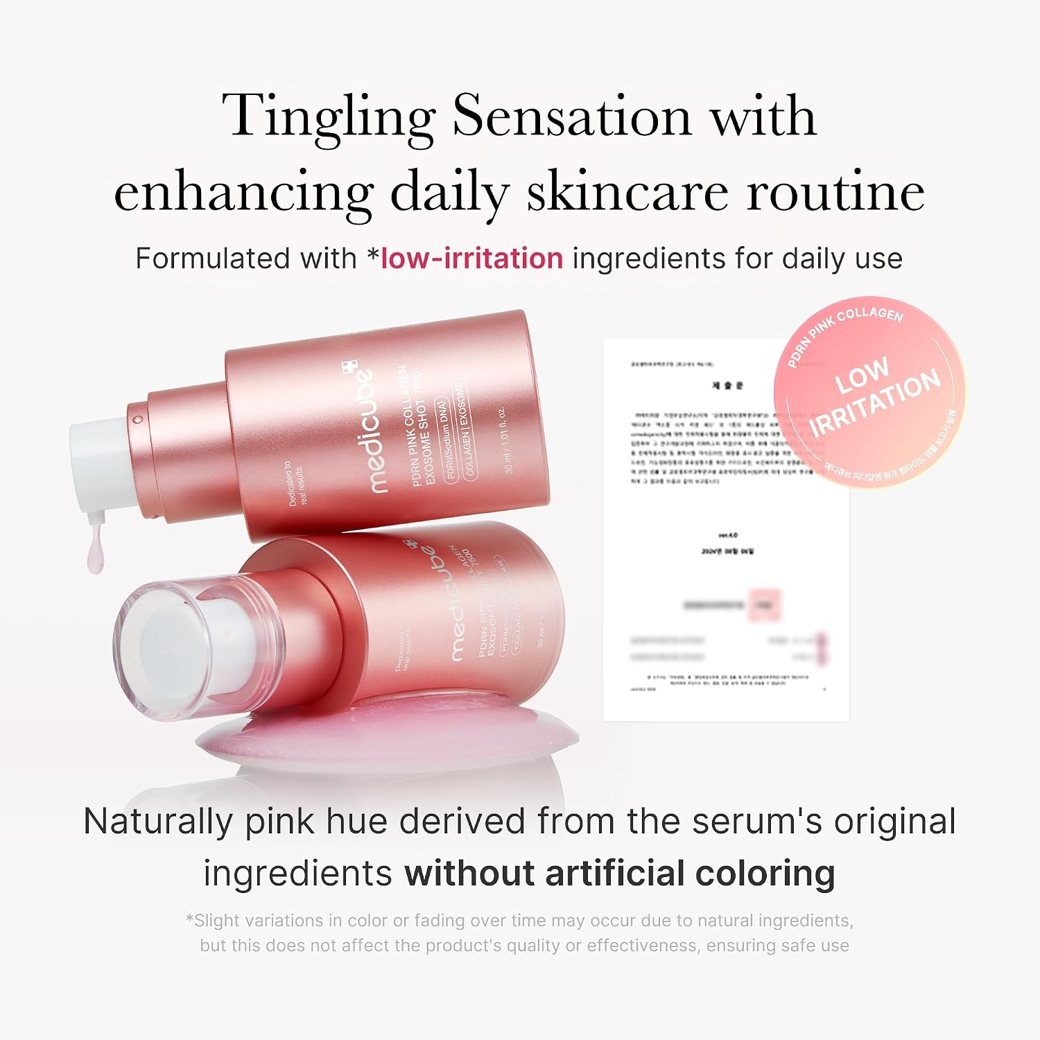 Detalle de Medicube PDRN Pink Kollagen Exosome Shot Serum 7.500 PPM – Flüssiger Hautbooster mit Exosomen, Salmon DNA PDRN & Spicula