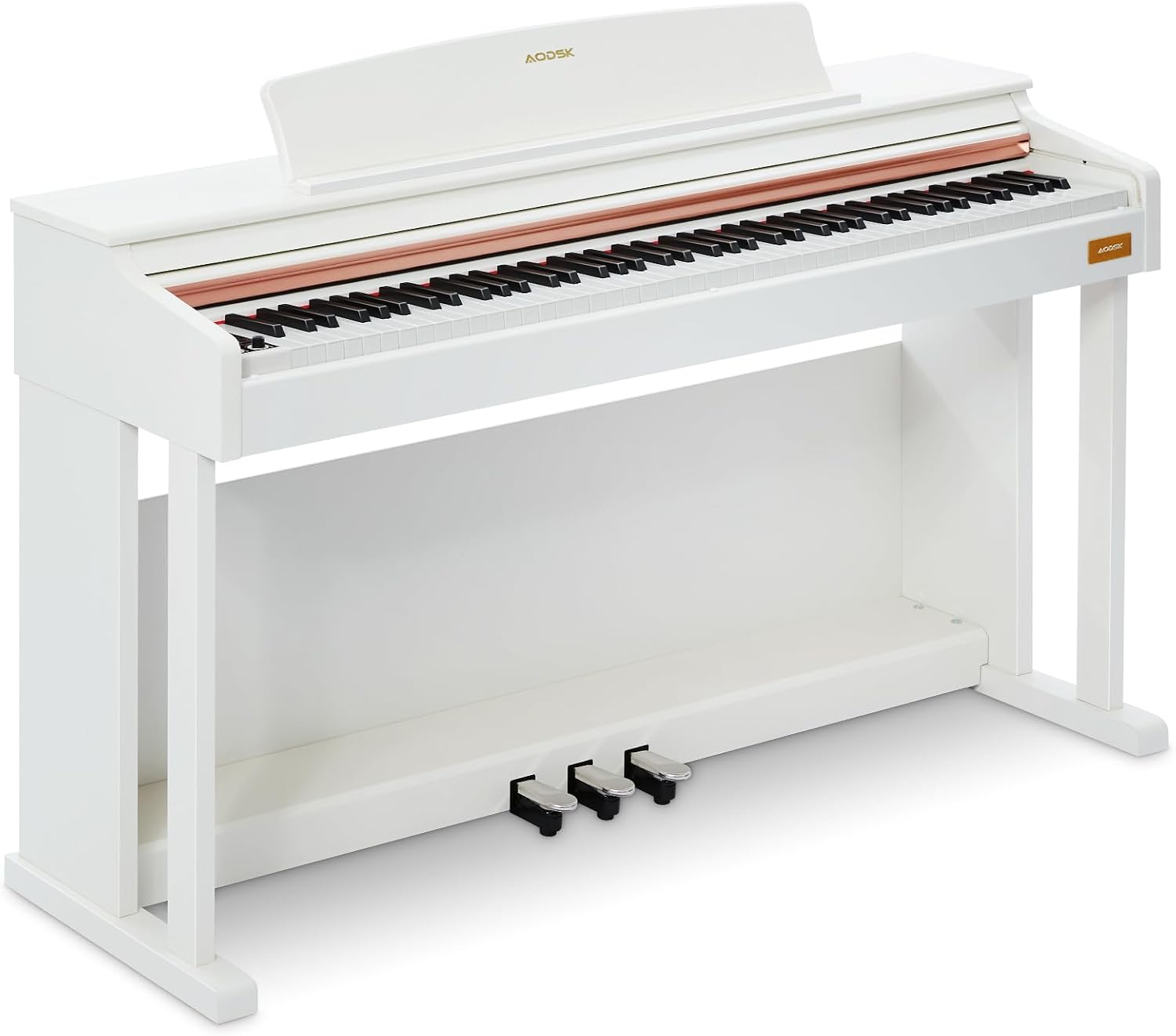 Detalle de AODSK UP-701 88-Key Weighted Digital Piano with Slide Cover and Triple Pedals