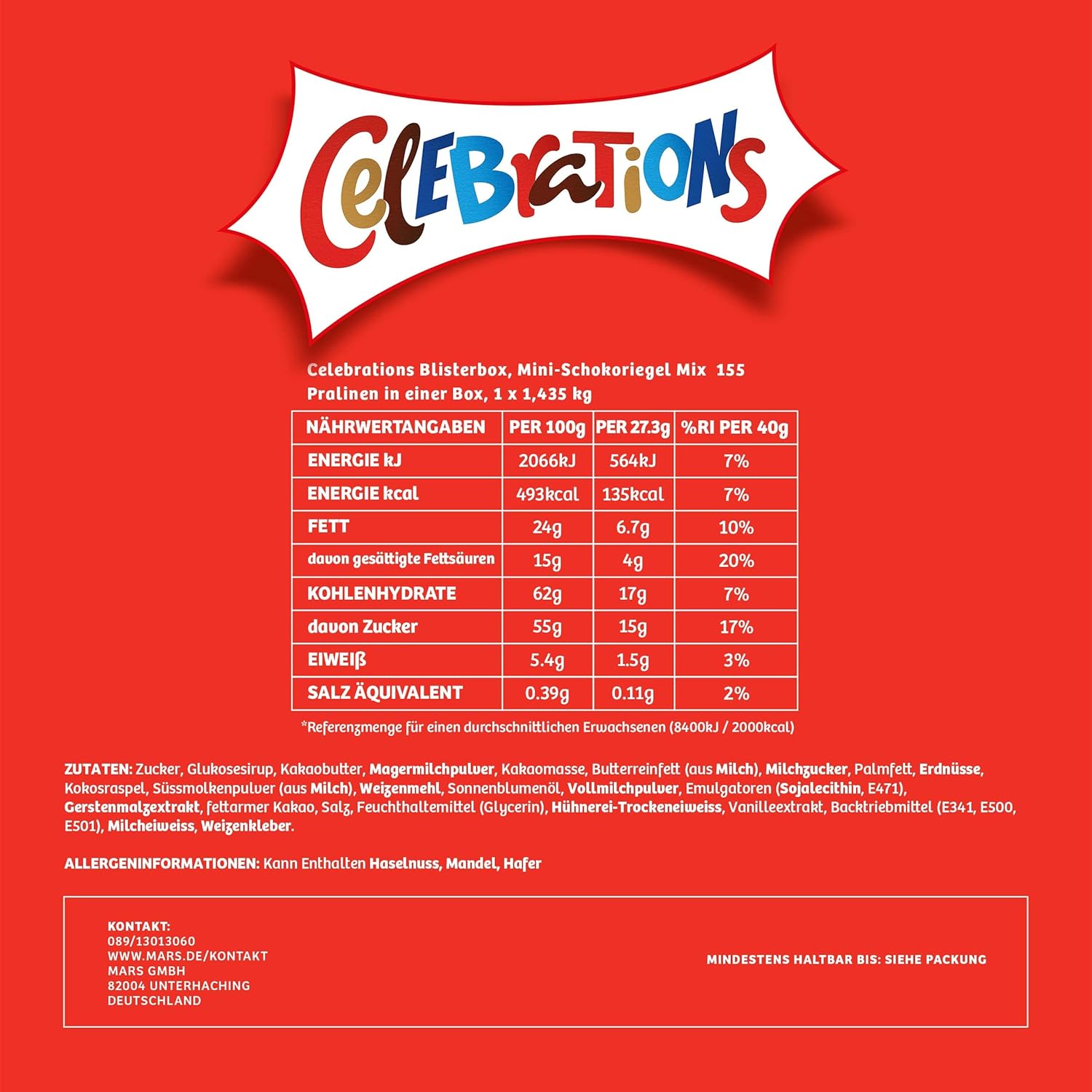 Thumbnail 2 de Celebrations Schokolade Großpackung 1435 g – Mini-Schokoriegel Mix (Maltesers, Galaxy, Snickers & mehr)
