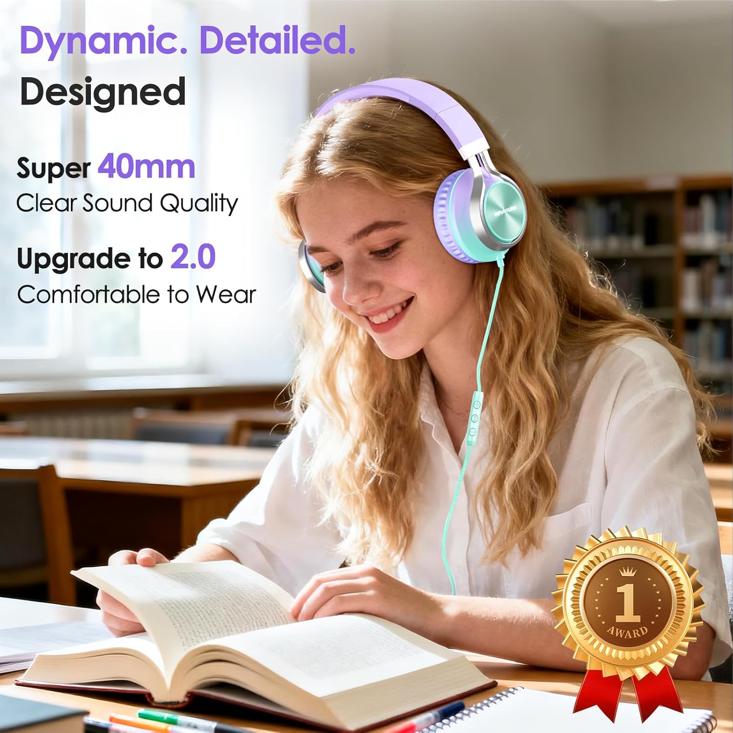 Detalle 2 de INFURTURE USB-C Headphones with Microphone: Foldable, Tangle-Free, Over-Ear USB-C Audio