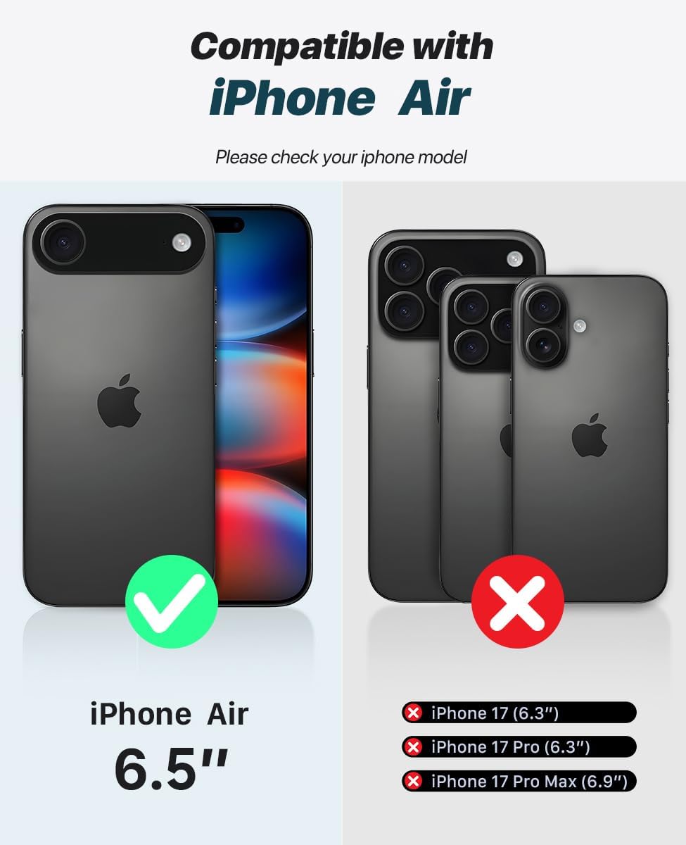 Detalle de OCASE Handyhülle für iPhone Air 6,5 Zoll – 2‑in‑1 Magnet, RFID, PU-Leder, violett