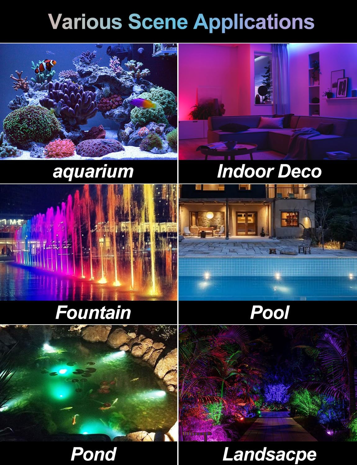Thumbnail 1 de NATPOW Pond Lights RGB Bluetooth 8-in-1 🌊