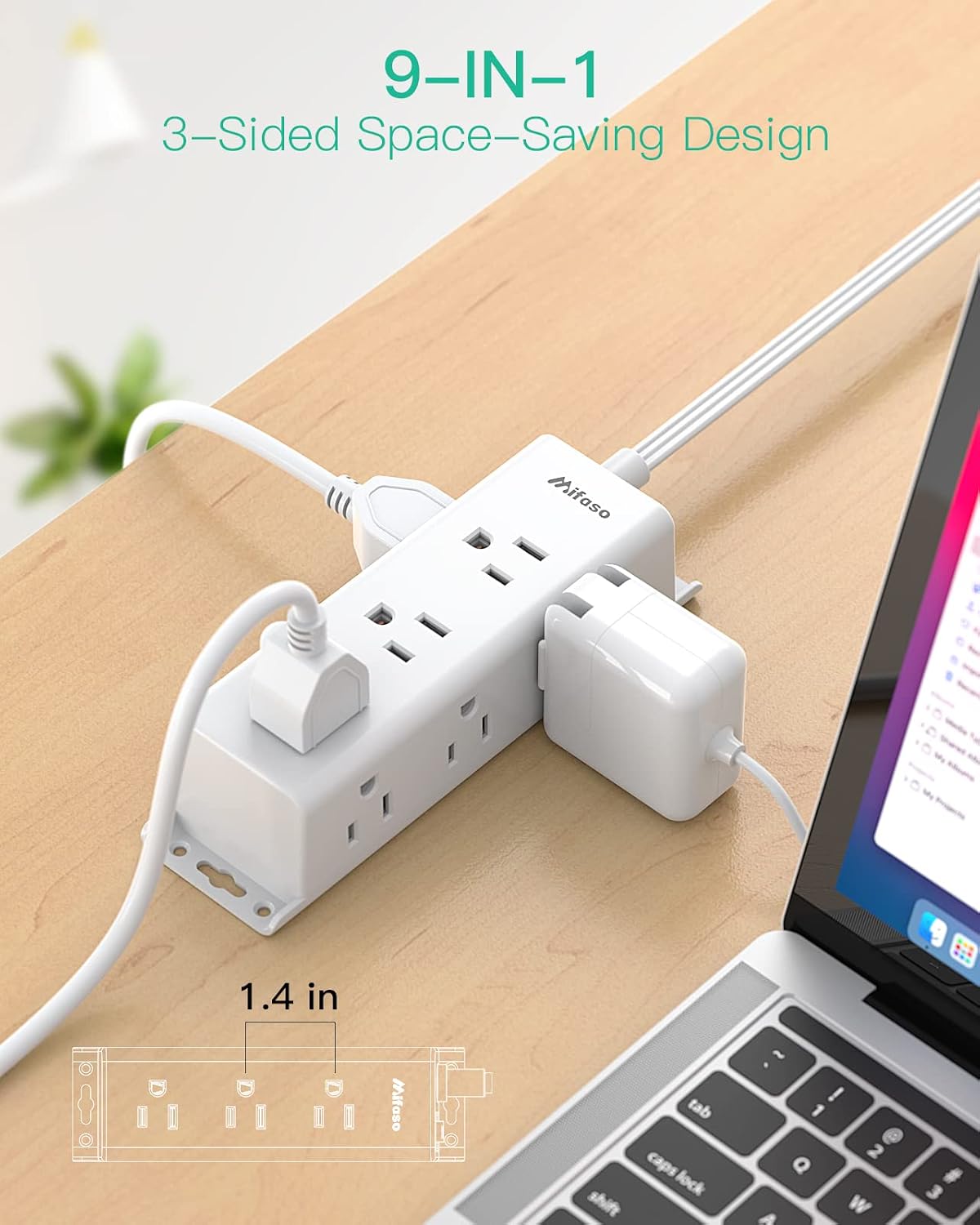 Detalle 2 de Power Strip Surge Protector with 9 Outlets