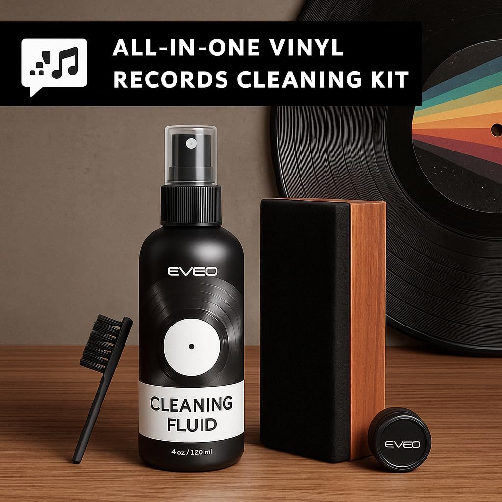 Thumbnail 2 de EVEO Vinyl Record Cleaning Kit (4in1) with XL Velvet Brush, 4oz Cleaner, Duster & Stylus Gel