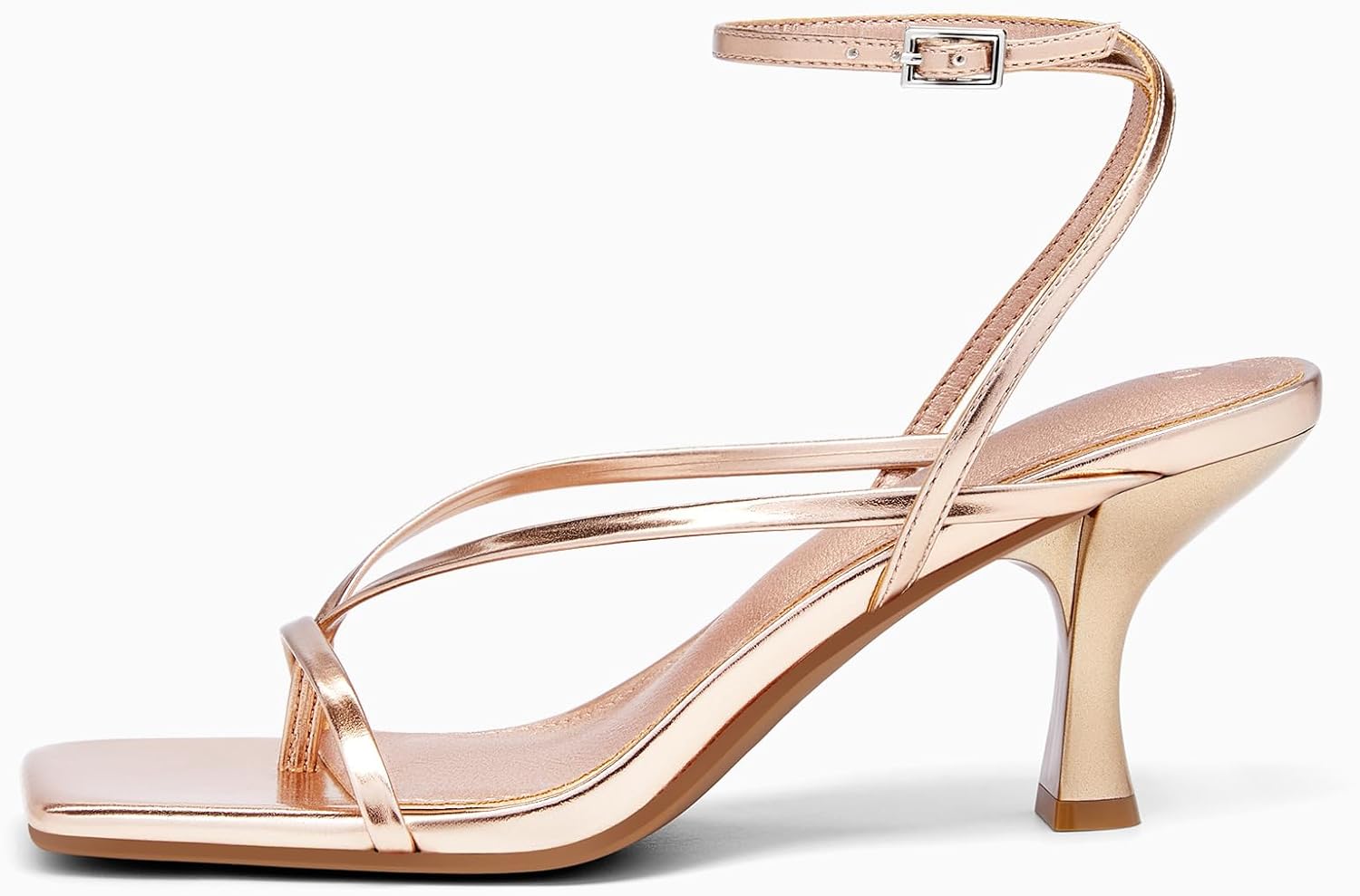 Thumbnail 1 de PiePieBuy Women's Lace Up Heeled Sandals: Square Toe, Open-Back Mules with Kitten Heel