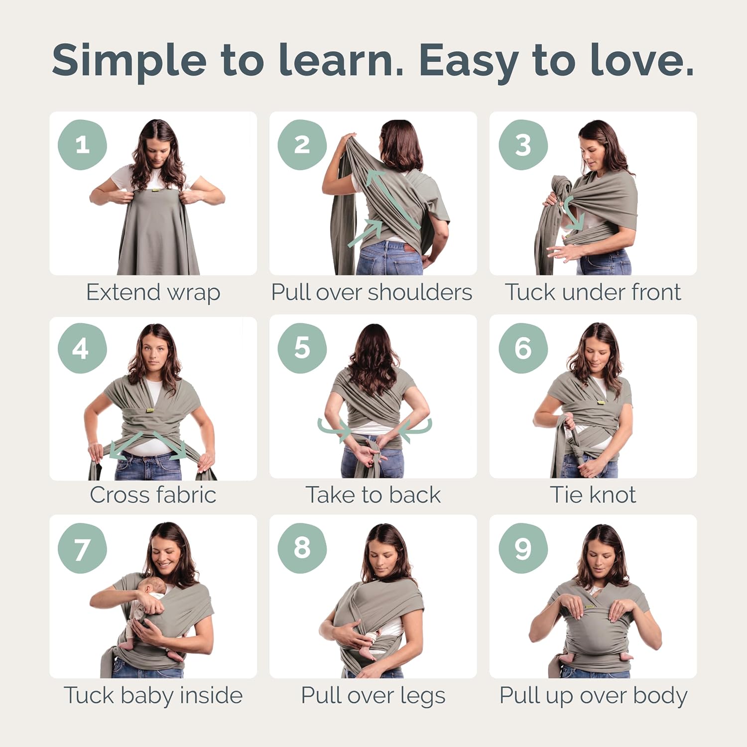 Thumbnail 5 de Boba Baby Wrap Carrier – Original Baby Sling Carrier for Newborns (7–35 lbs) in Grey